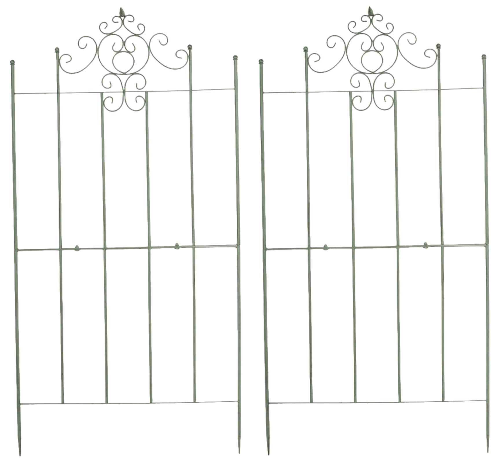 CLP 2er Set Eisen-Rankgitter Paula Im Rustikalen Landhausstil I Rankzaun Mit Stilvollen Verzierungen - Bild 1