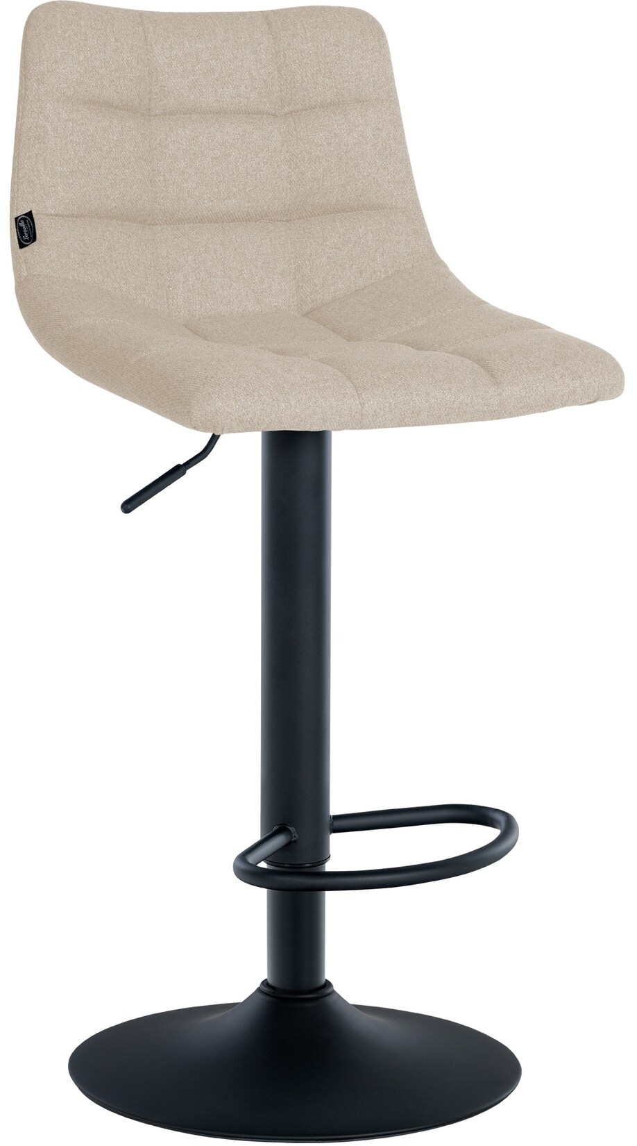 Clp - Tabouret Jerry En Tissu Crème, Schwarz