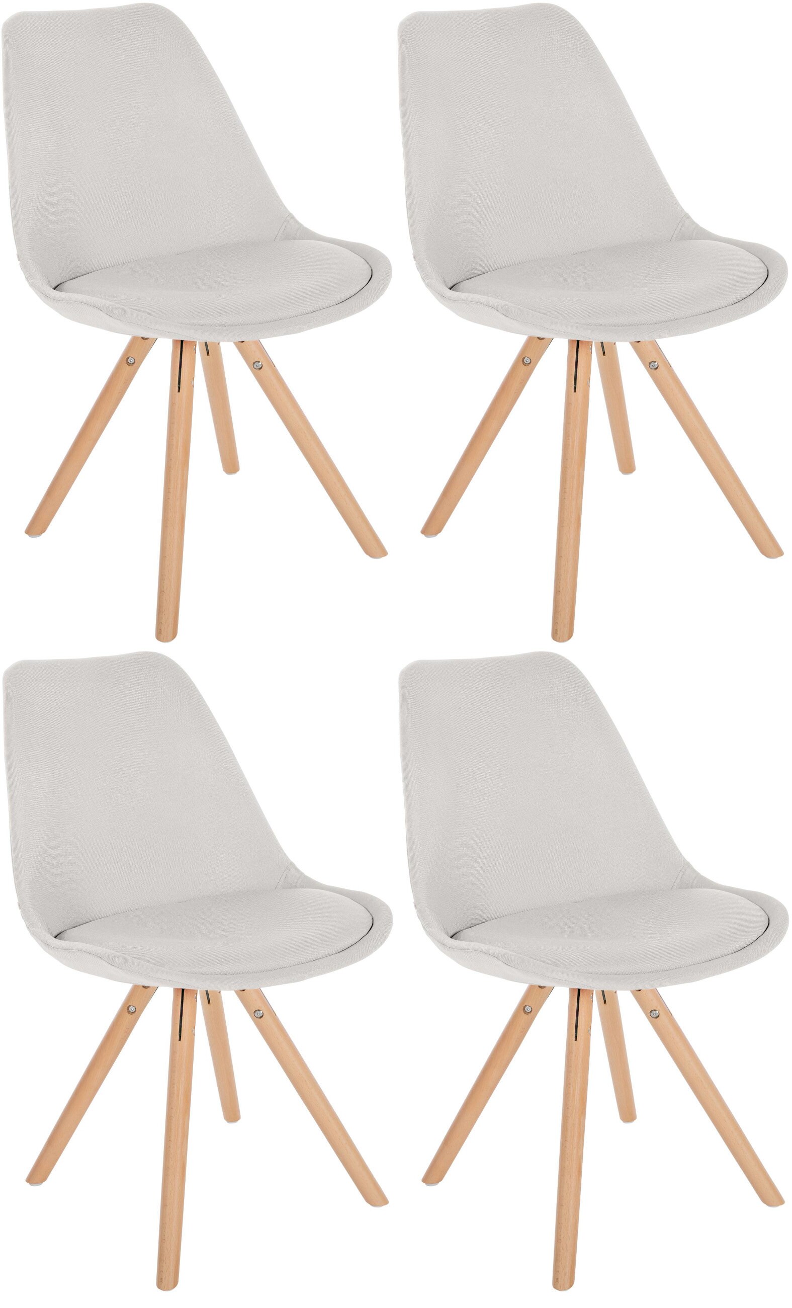 CLP 4er Set St&uuml;hle Sofia Mit Stoffbezug Und Hochwertiger Polsterung I Besucherst&uuml;hle Mit Robustem 4-Fu&szlig; Holzgestell - Bild 1