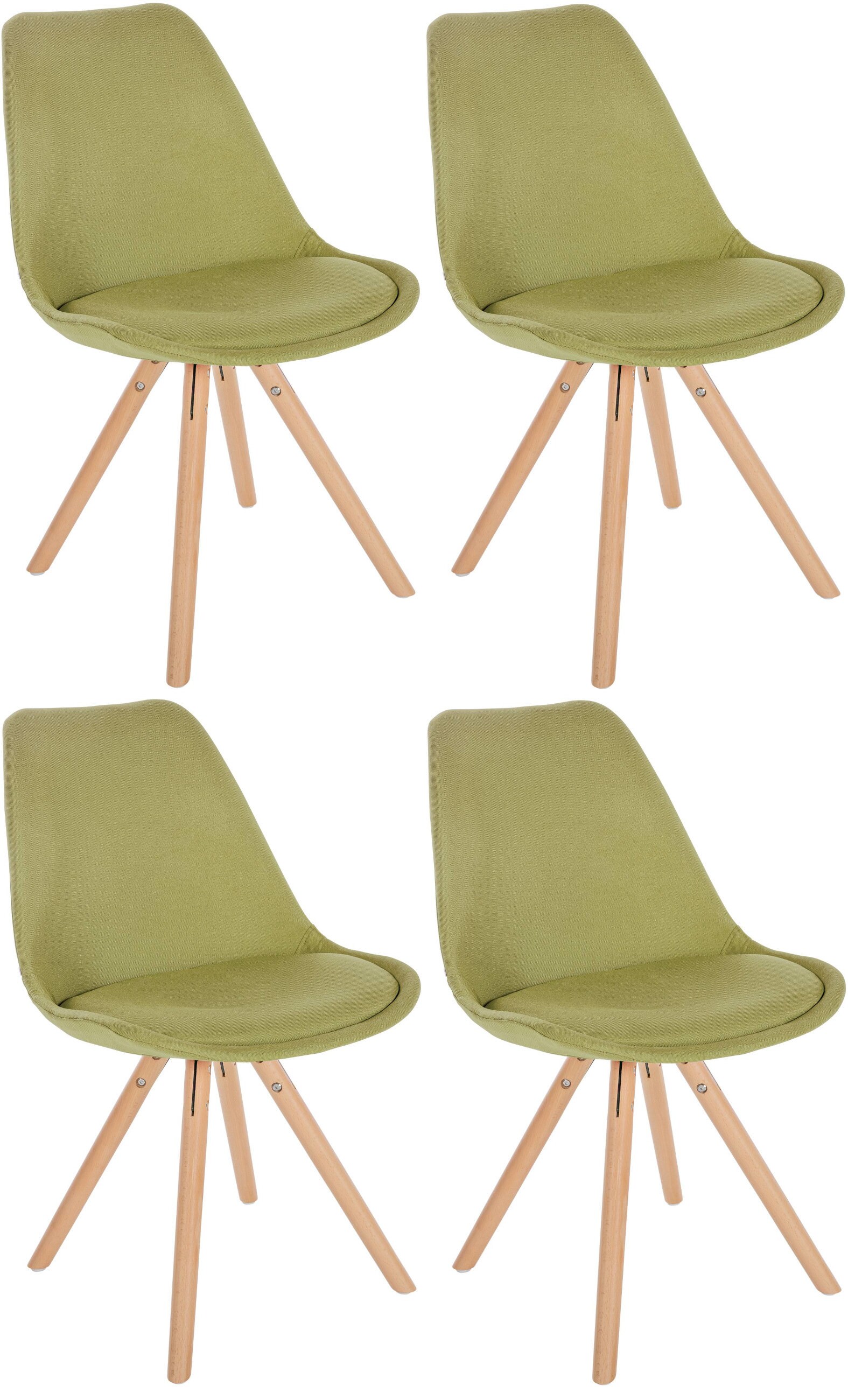 CLP 4er Set St&uuml;hle Sofia Mit Stoffbezug Und Hochwertiger Polsterung I Besucherst&uuml;hle Mit Robustem 4-Fu&szlig; Holzgestell - Bild 1