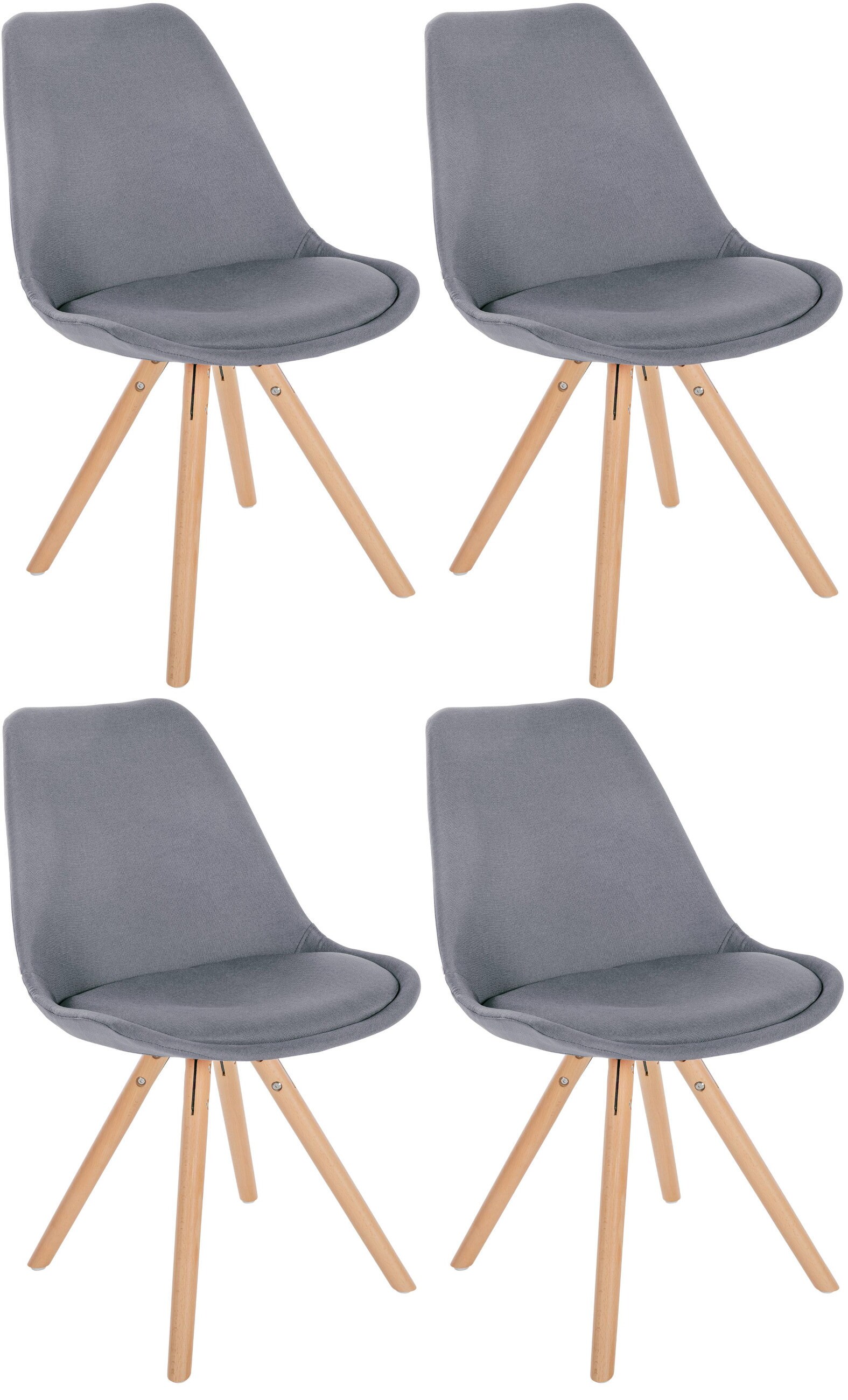 CLP 4er Set St&uuml;hle Sofia Mit Stoffbezug Und Hochwertiger Polsterung I Besucherst&uuml;hle Mit Robustem 4-Fu&szlig; Holzgestell - Bild 1