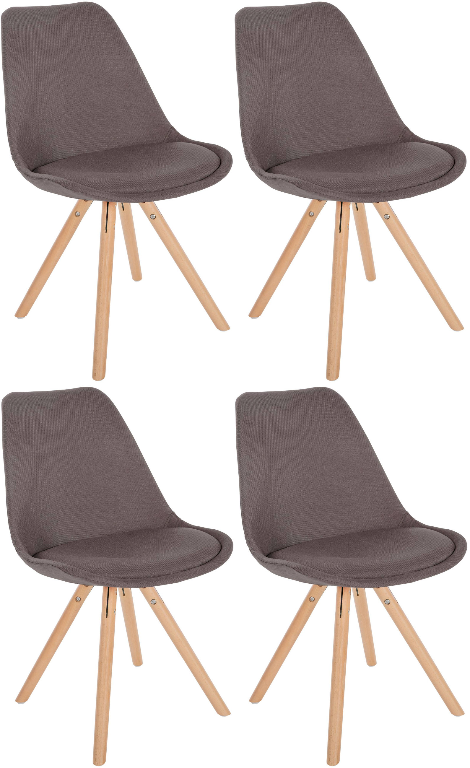 CLP 4er Set St&uuml;hle Sofia Mit Stoffbezug Und Hochwertiger Polsterung I Besucherst&uuml;hle Mit Robustem 4-Fu&szlig; Holzgestell - Bild 1