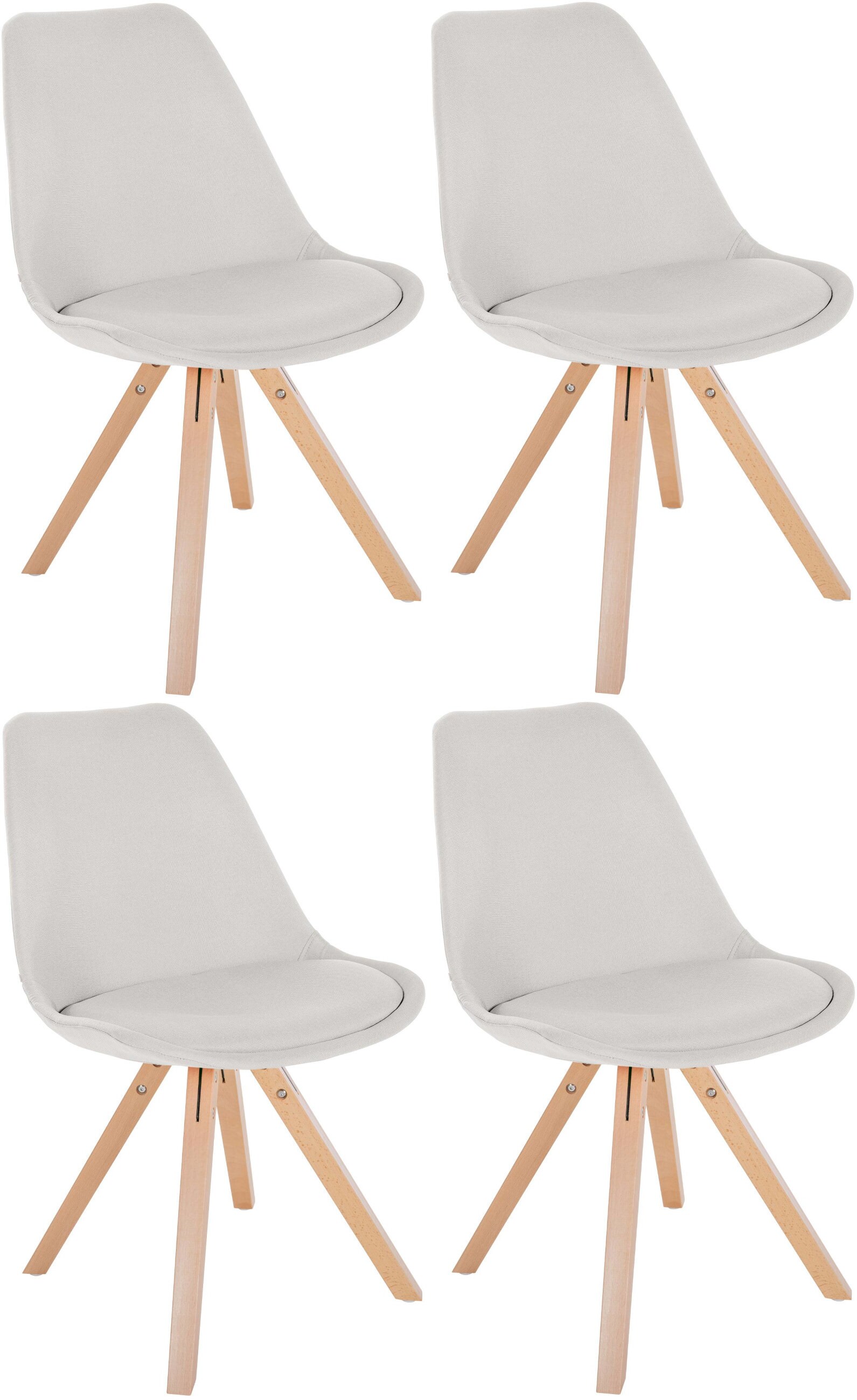 CLP 4er Set St&uuml;hle Sofia Mit Stoffbezug Und Hochwertiger Polsterung I Besucherst&uuml;hle Mit Robustem 4-Fu&szlig; Holzgestell - Bild 1