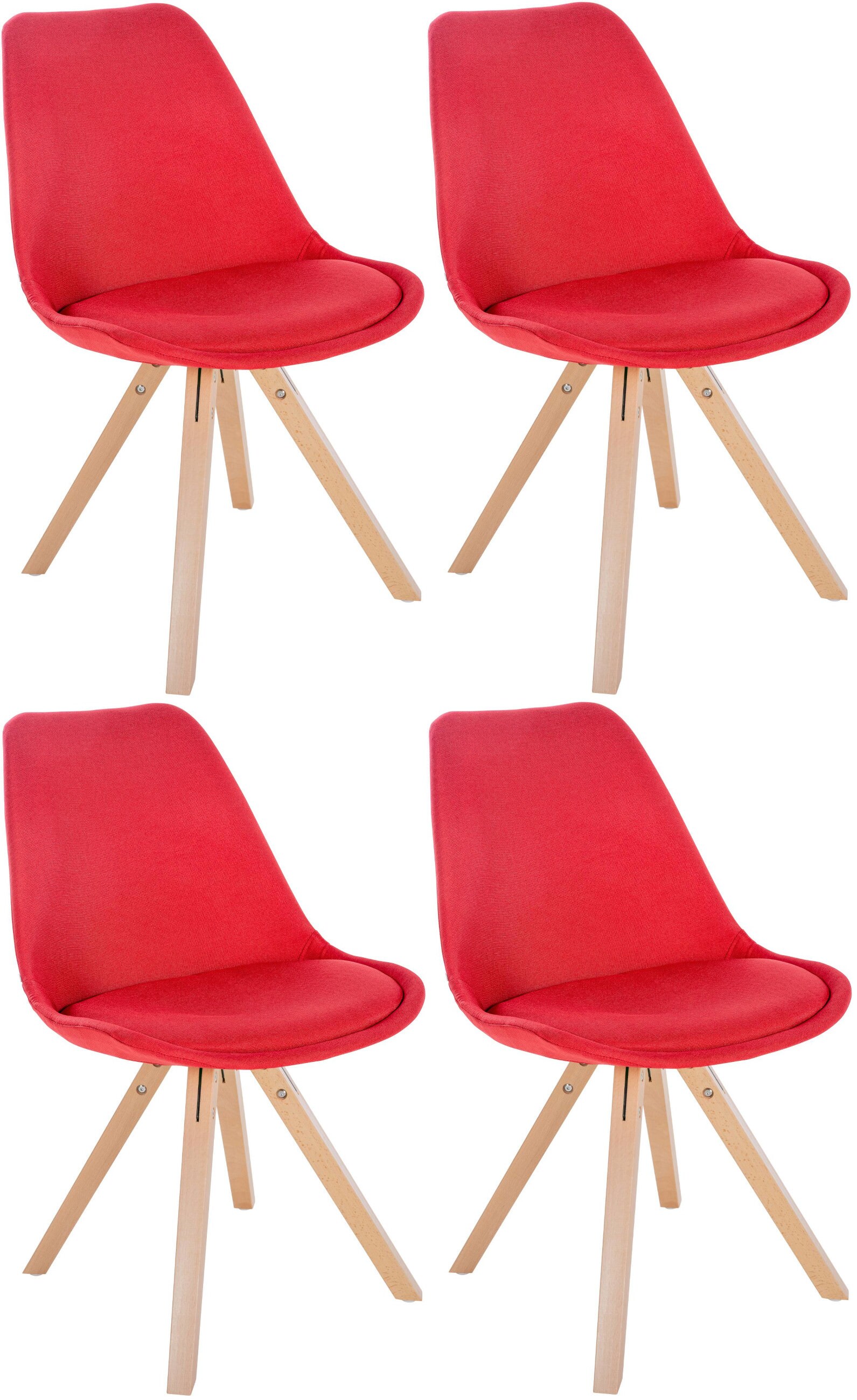 CLP 4er Set St&uuml;hle Sofia Mit Stoffbezug Und Hochwertiger Polsterung I Besucherst&uuml;hle Mit Robustem 4-Fu&szlig; Holzgestell - Bild 1