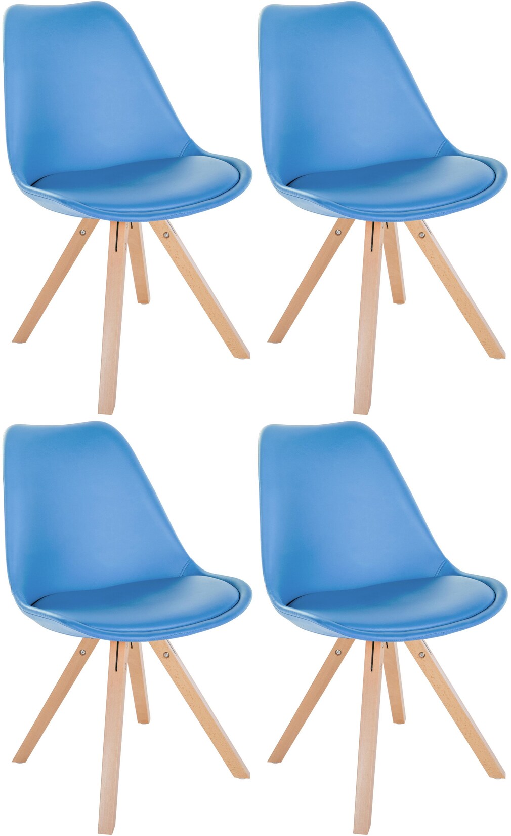 CLP 4er Set Stühle Sofia Mit Kunstlederbezug Und Hochwertiger Polsterung I Besucherstühle Mit Robustem 4-Fuß Holzgestell | 04251756494780