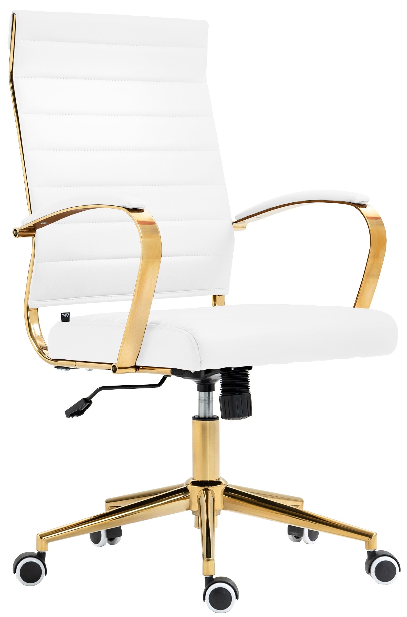 CLP Ergonomischer B&uuml;rostuhl Havanna Kunstleder I H&ouml;henverstellbarer Schreibtischstuhl Mit Metall-Gestell In Gold-Optik I 360 Grad Drehbar - Bild 1