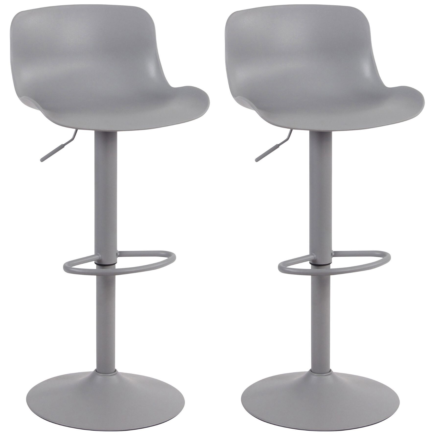CLP 2er Set Barhocker Almada Mit Kunststoffsitz I H&ouml;henverstellbarer Tresenstuhl Mit Lehne I Thekenhocker Mit Trompetenfu&szlig; - Bild 1