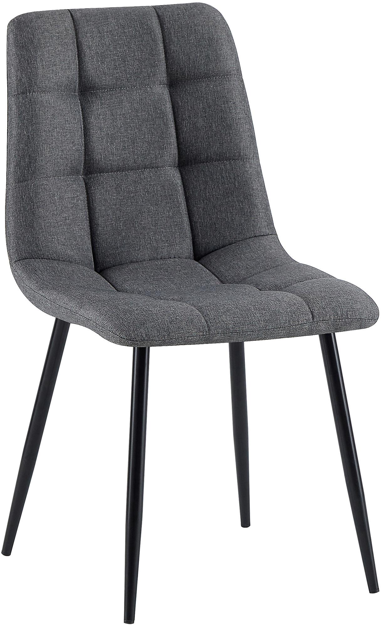 CLP Esszimmerstuhl Antibes I K&uuml;chenstuhl gepolstert mit gestepptem Stoffbezug I Polsterstuhl mit Metallgestell I bis 150 kg belastbar - Bild 1