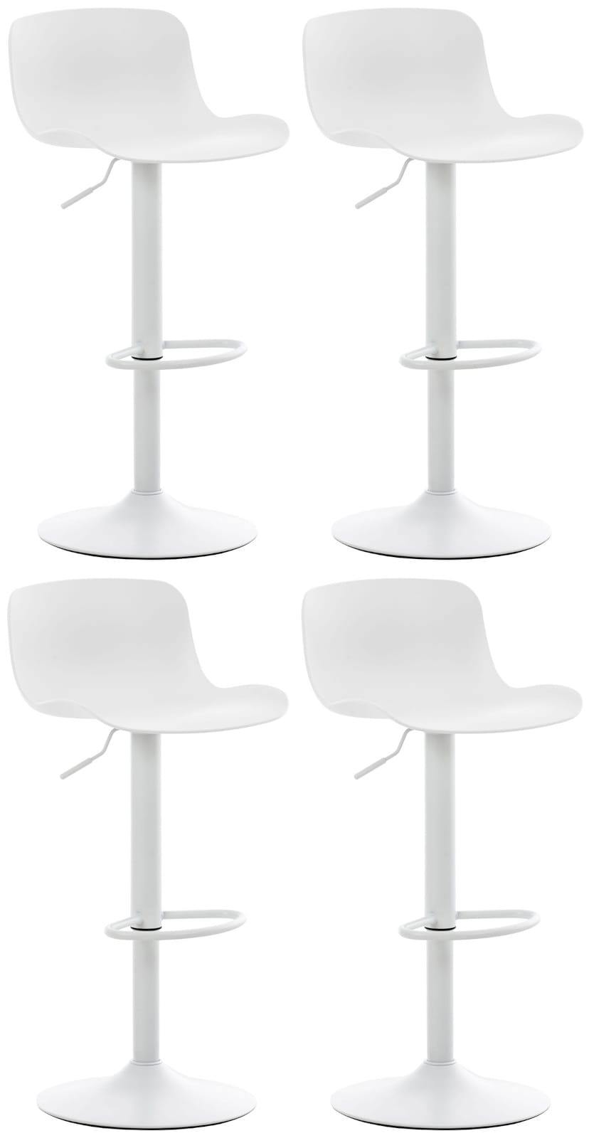 CLP 4er Set Barhocker Almada Mit Kunststoffsitz I H&ouml;henverstellbarer Tresenstuhl Mit Lehne I Thekenhocker Mit Trompetenfu&szlig; - Bild 1