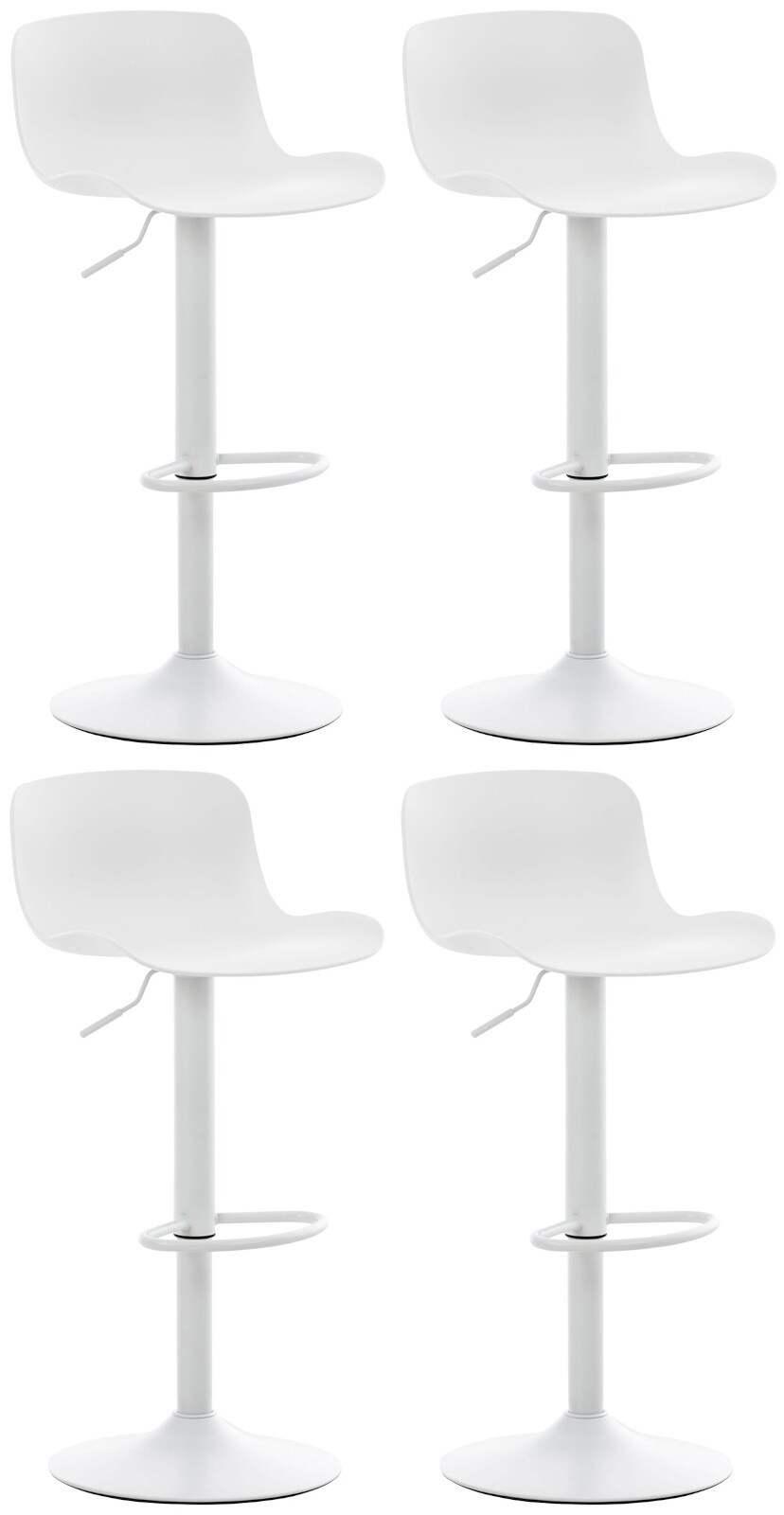 CLP 4er Set Barhocker Almada Mit Kunststoffsitz I Höhenverstellbarer Tresenstuhl Mit Lehne I Thekenhocker Mit Trompetenfuß | 04251756495602