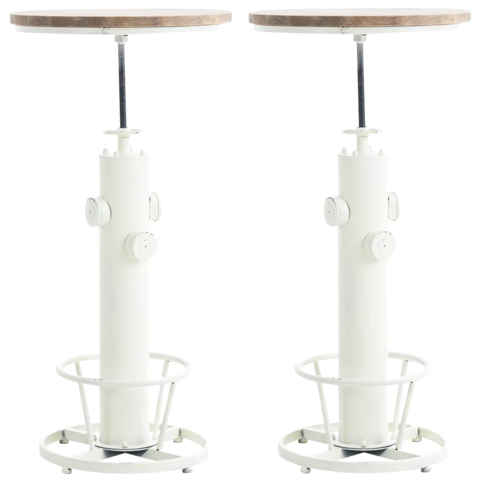 CLP 2er Set Stehtische Ruhr I H&ouml;henverstellbare Bartische mit Fu&szlig;ablagen I Tischgestelle aus Metall und Tischplatten aus Kiefernholz - Bild 1
