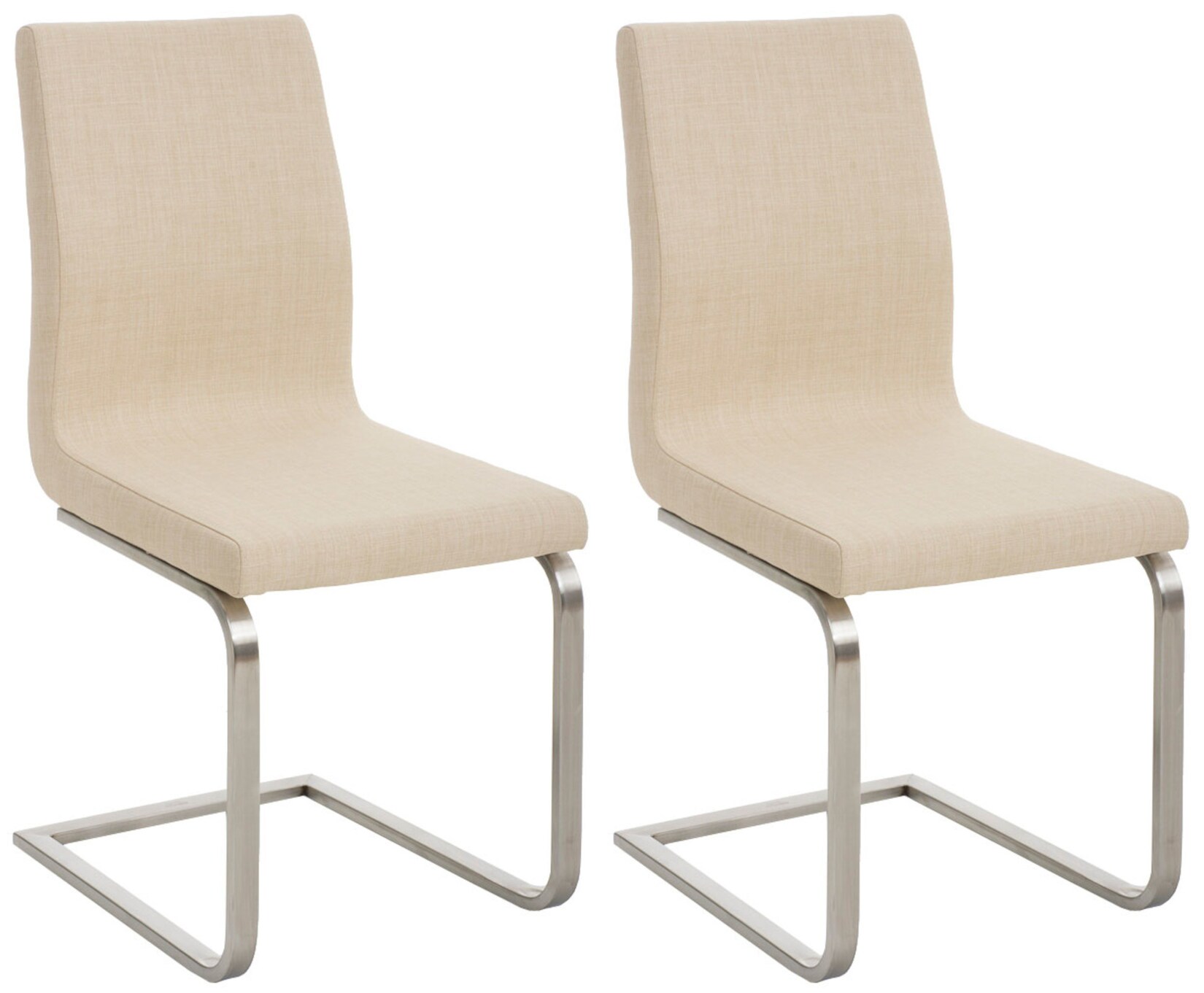 CLP Esszimmerstühle 2er Set Belfort Stoff, moderne Freischwinger mit Polsterung und hoher Rückenlehne, stabiles Edelstahlgestell | 04251756496753