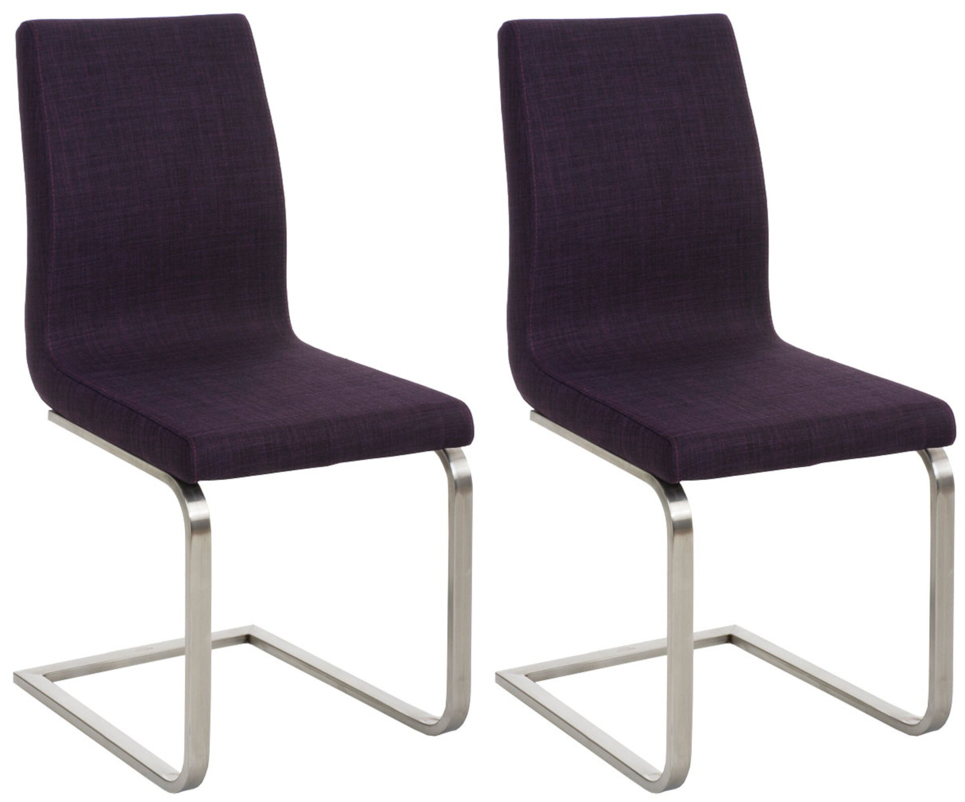 CLP Esszimmerst&uuml;hle 2er Set Belfort Stoff, moderne Freischwinger mit Polsterung und hoher R&uuml;ckenlehne, stabiles Edelstahlgestell - Bild 1
