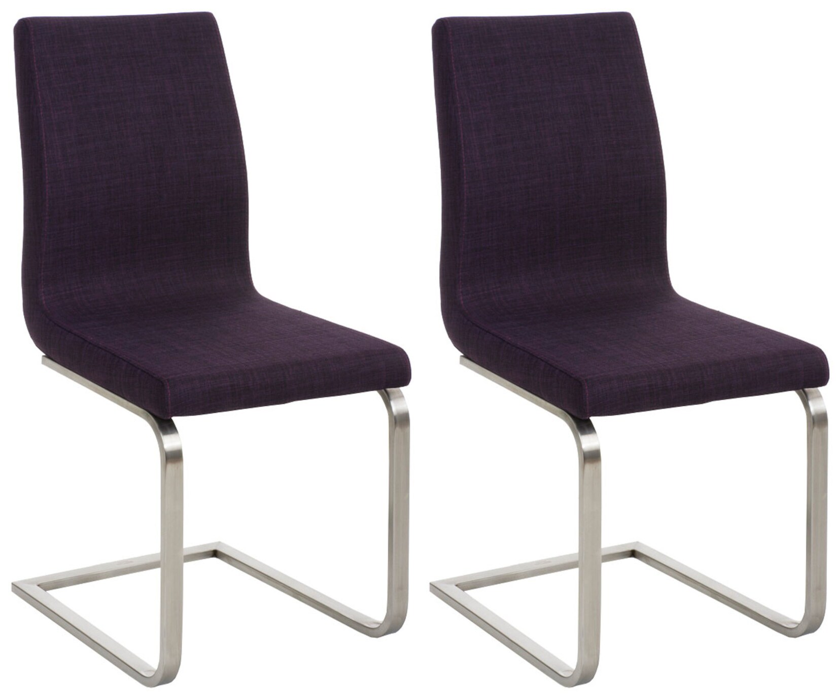 CLP Esszimmerstühle 2er Set Belfort Stoff, moderne Freischwinger mit Polsterung und hoher Rückenlehne, stabiles Edelstahlgestell | 04251756496838