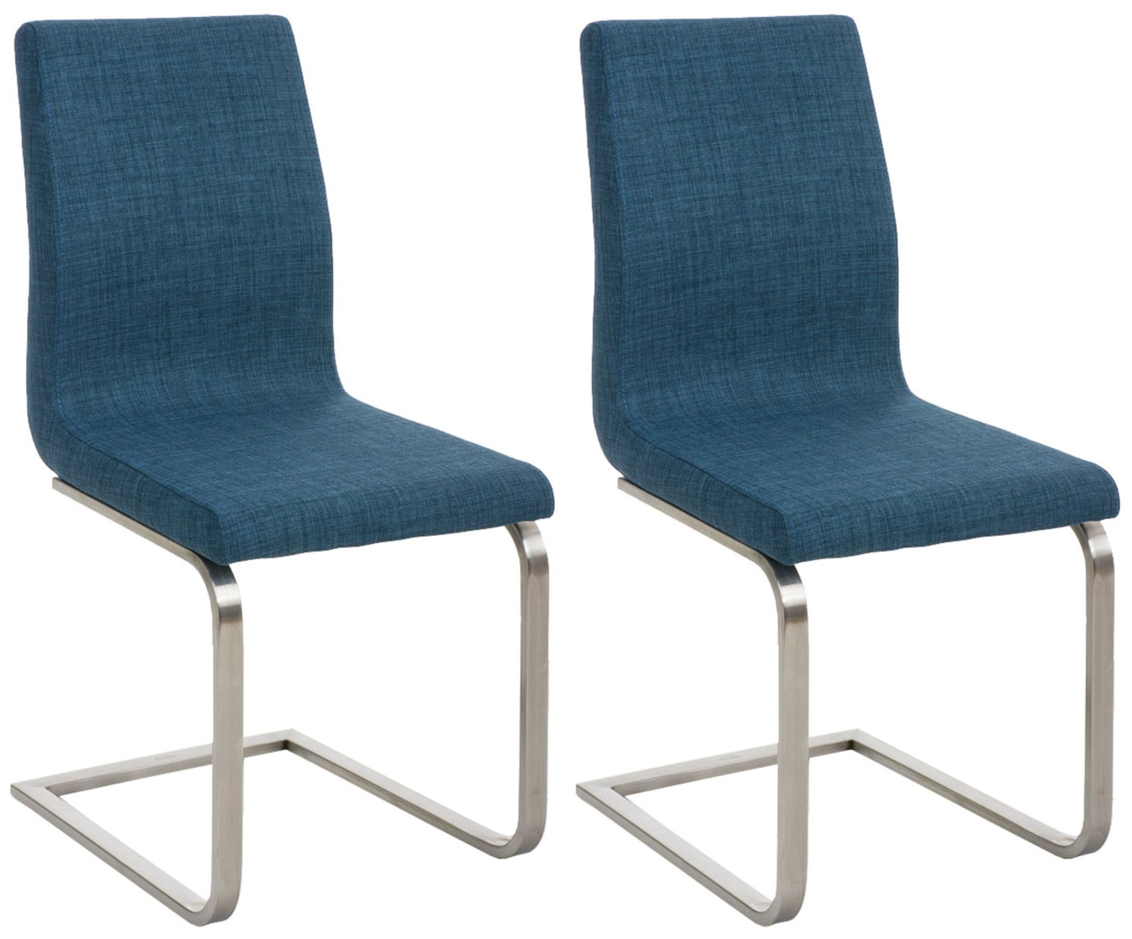 CLP 2er Set Esszimmerstühle Belfort Stoff Farbe: blau