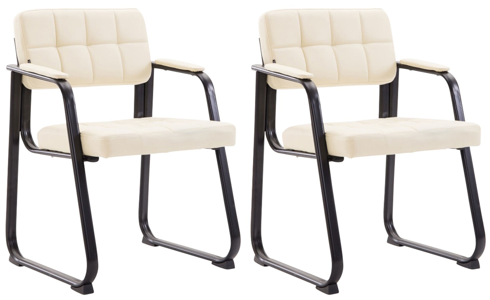 CLP 2er Set Besucherstühle Canada B Kunstleder Farbe: creme