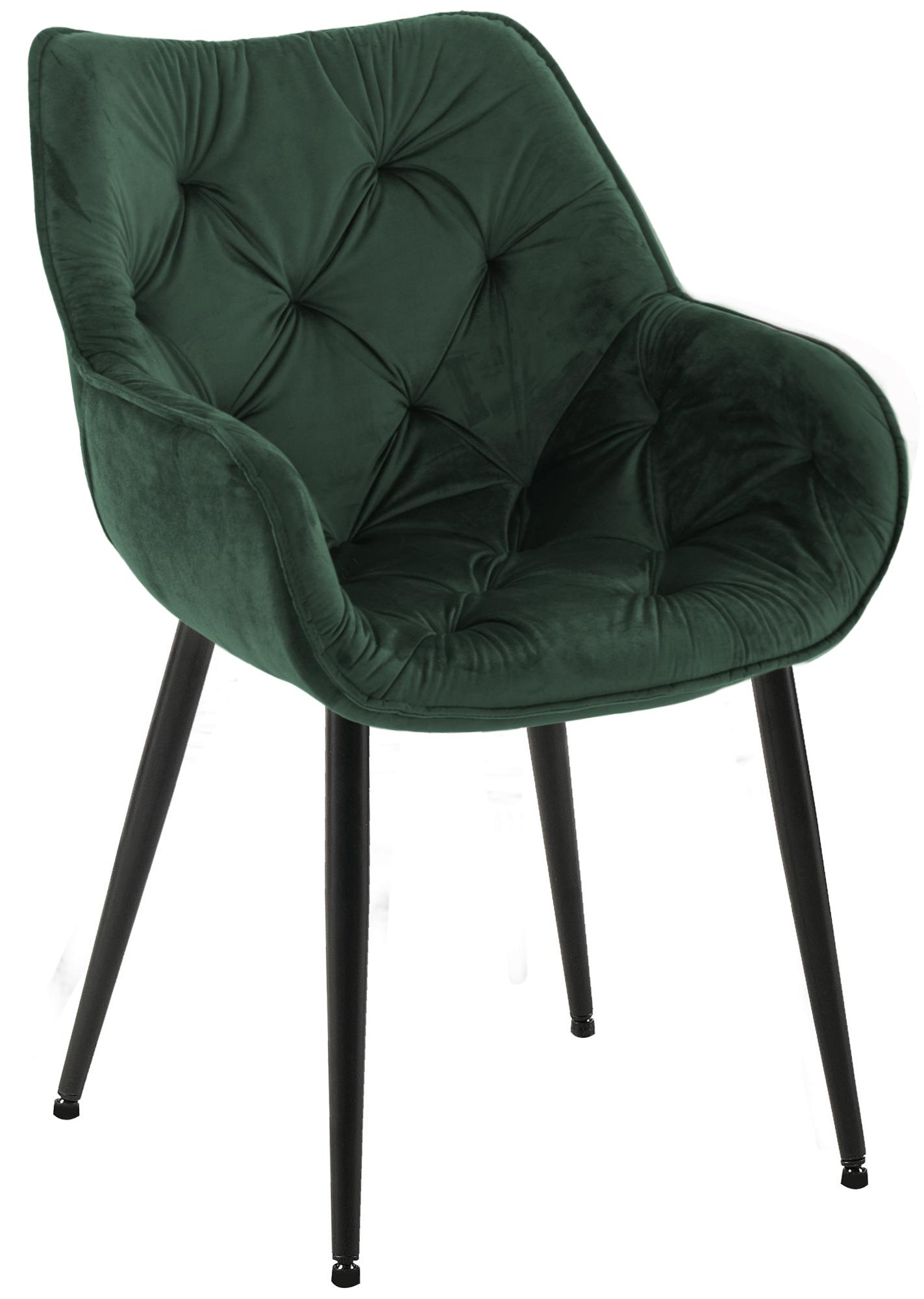 CLP Stuhl Tanna Samt I Gesteppter Polsterstuhl I Esszimmerstuhl Mit Bodenschonern - Bild 1