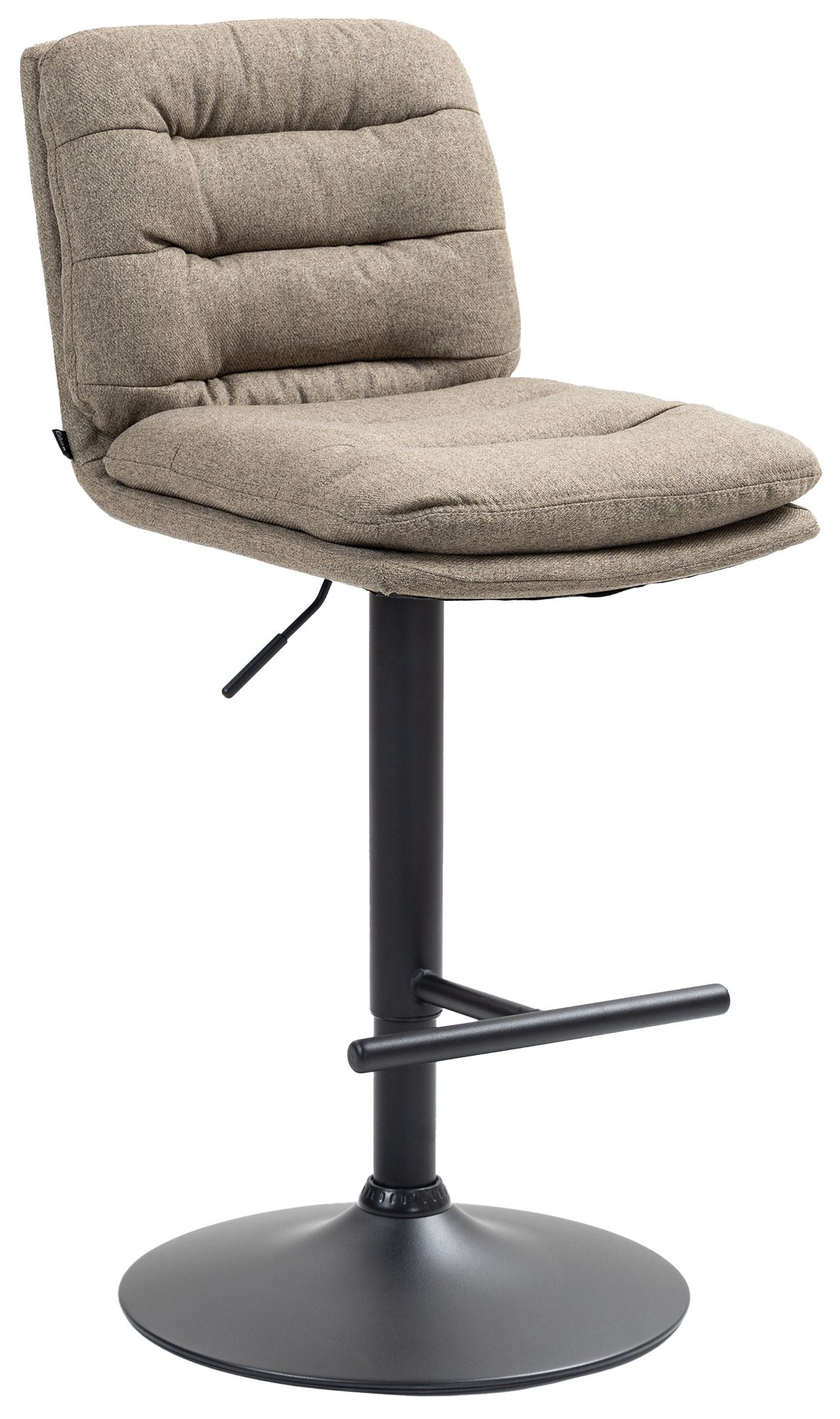 CLP Barhocker Damar mit Stoffbezug I Barstuhl h&ouml;henverstellbar und drehbar I gepolsterter Tresenhocker mit Fu&szlig;st&uuml;tze und R&uuml;ckenlehne - Bild 1