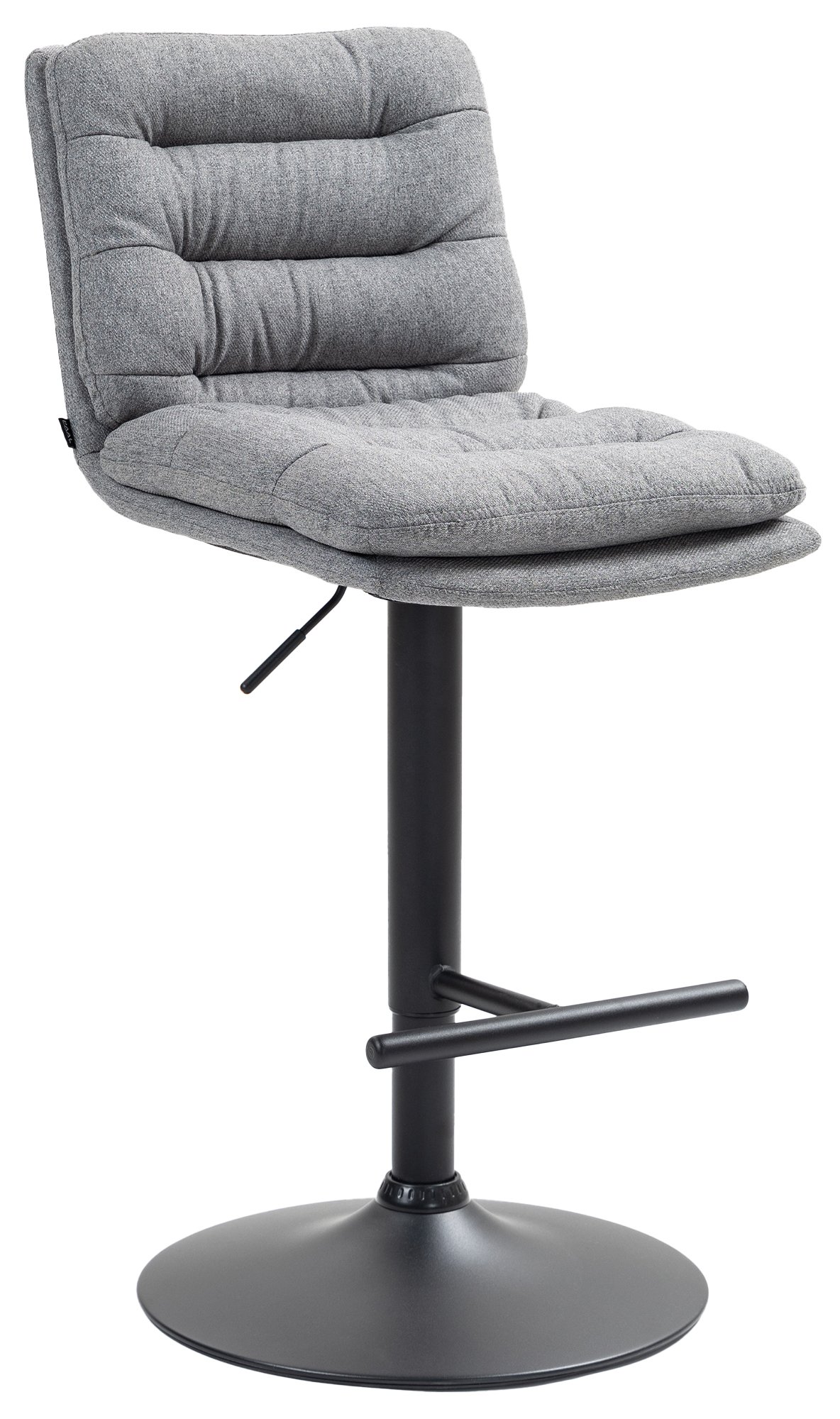 CLP Barhocker Damar mit Stoffbezug I Barstuhl h&ouml;henverstellbar und drehbar I gepolsterter Tresenhocker mit Fu&szlig;st&uuml;tze und R&uuml;ckenlehne - Bild 1