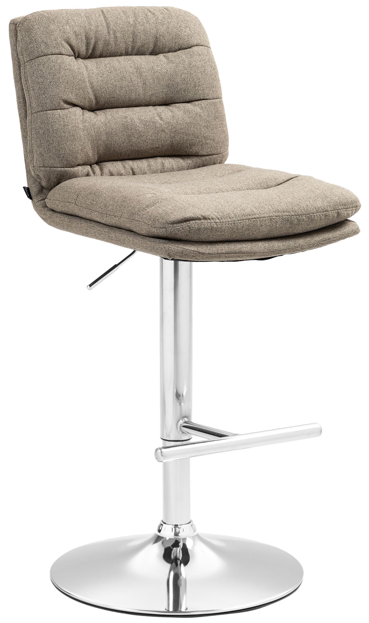 CLP Barhocker Damar mit Stoffbezug I Barstuhl h&ouml;henverstellbar und drehbar I gepolsterter Tresenhocker mit Fu&szlig;st&uuml;tze und R&uuml;ckenlehne - Bild 1