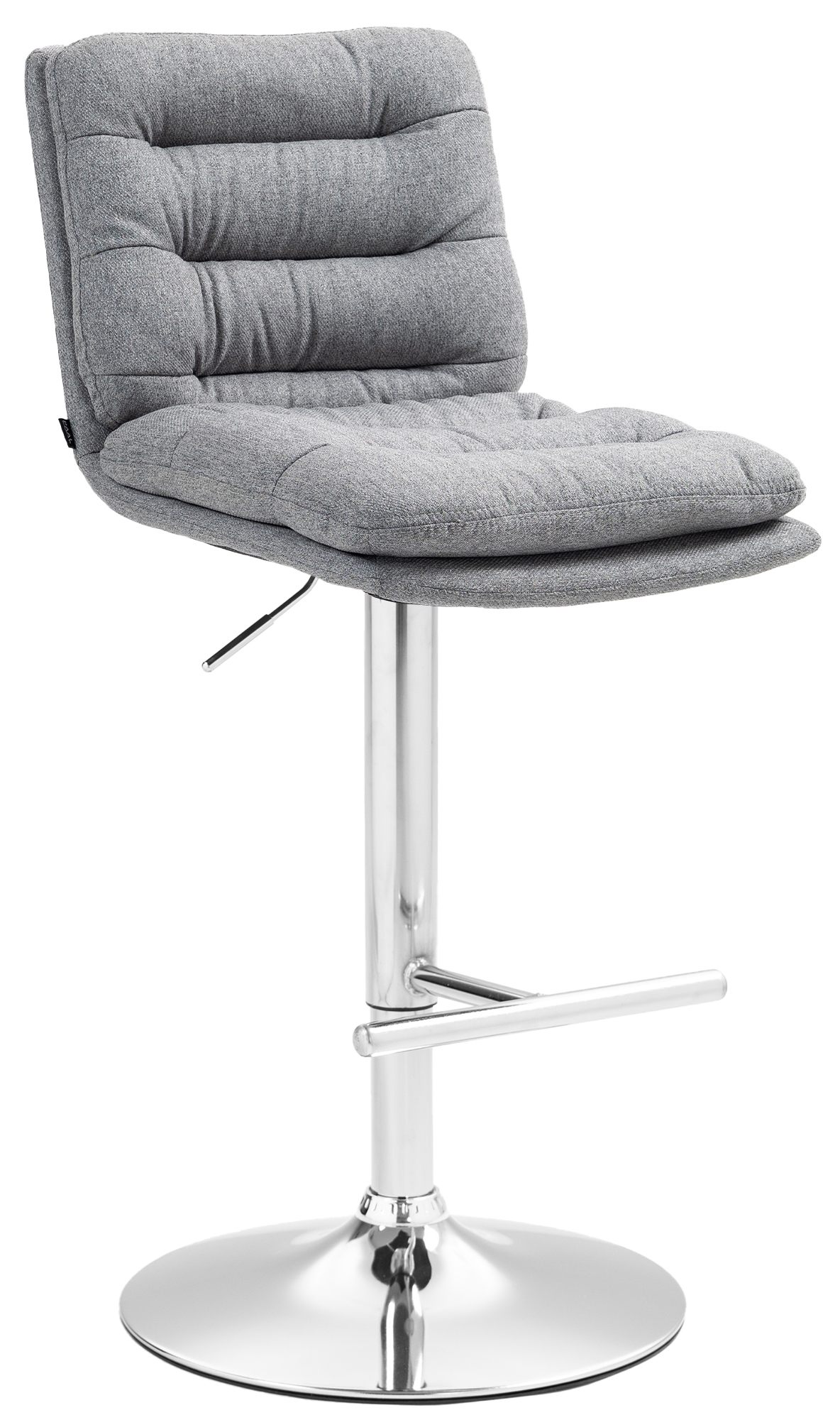 CLP Barhocker Damar mit Stoffbezug I Barstuhl h&ouml;henverstellbar und drehbar I gepolsterter Tresenhocker mit Fu&szlig;st&uuml;tze und R&uuml;ckenlehne - Bild 1