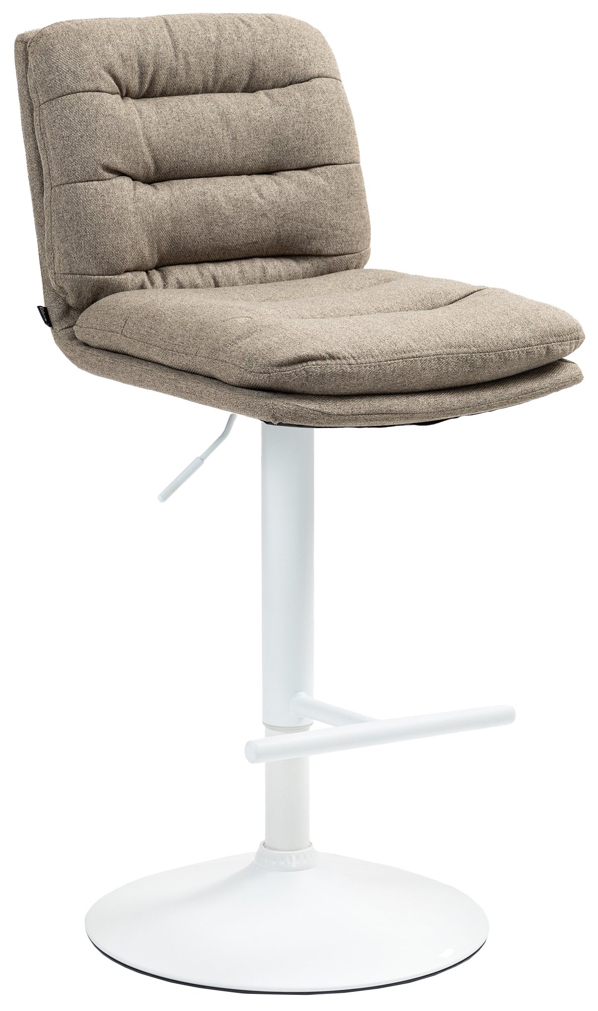 CLP Barhocker Damar mit Stoffbezug I Barstuhl h&ouml;henverstellbar und drehbar I gepolsterter Tresenhocker mit Fu&szlig;st&uuml;tze und R&uuml;ckenlehne - Bild 1