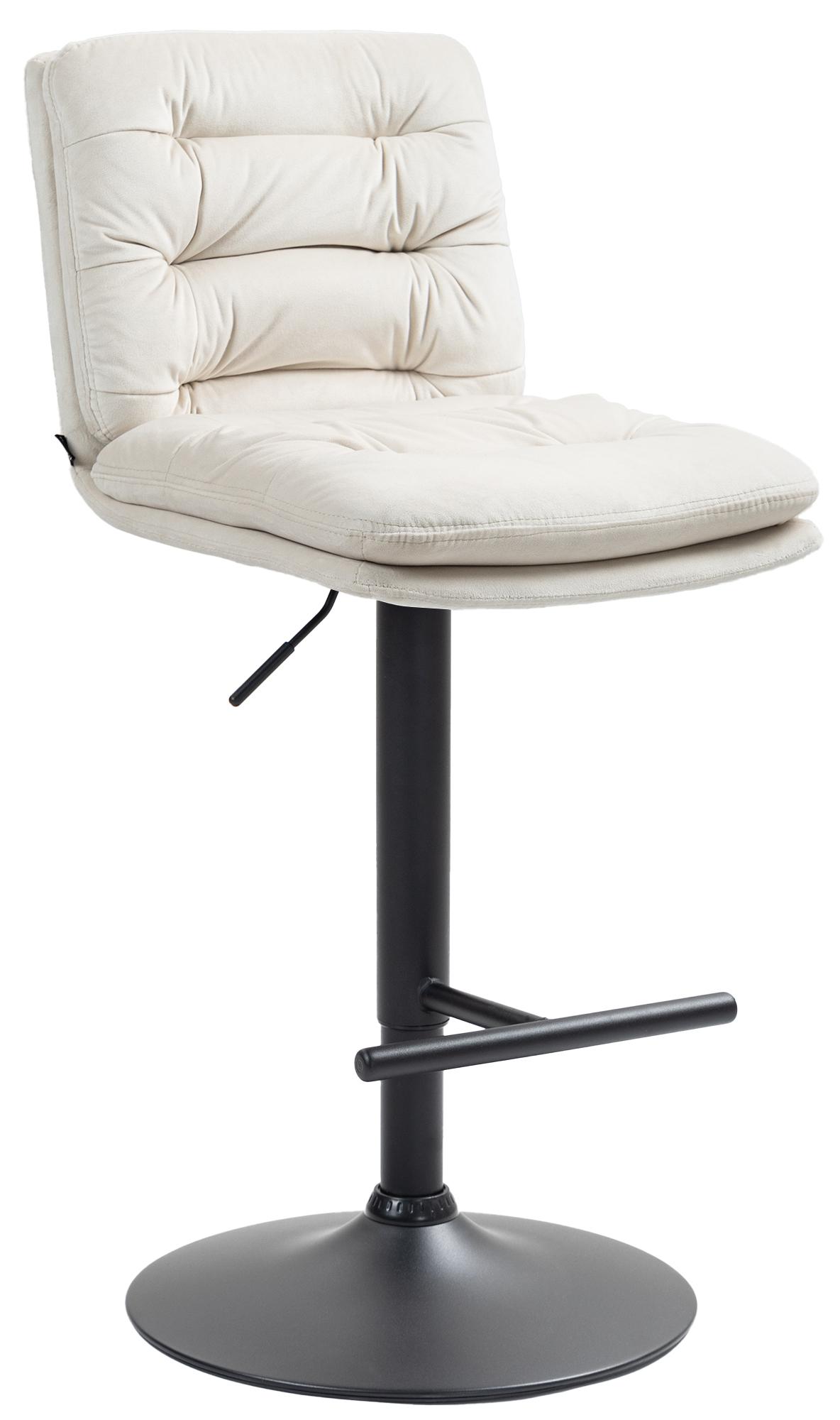 CLP Barhocker Damar mit Samtbezug I Barstuhl h&ouml;henverstellbar und drehbar I gepolsterter Tresenhocker mit Fu&szlig;st&uuml;tze und R&uuml;ckenlehne - Bild 1