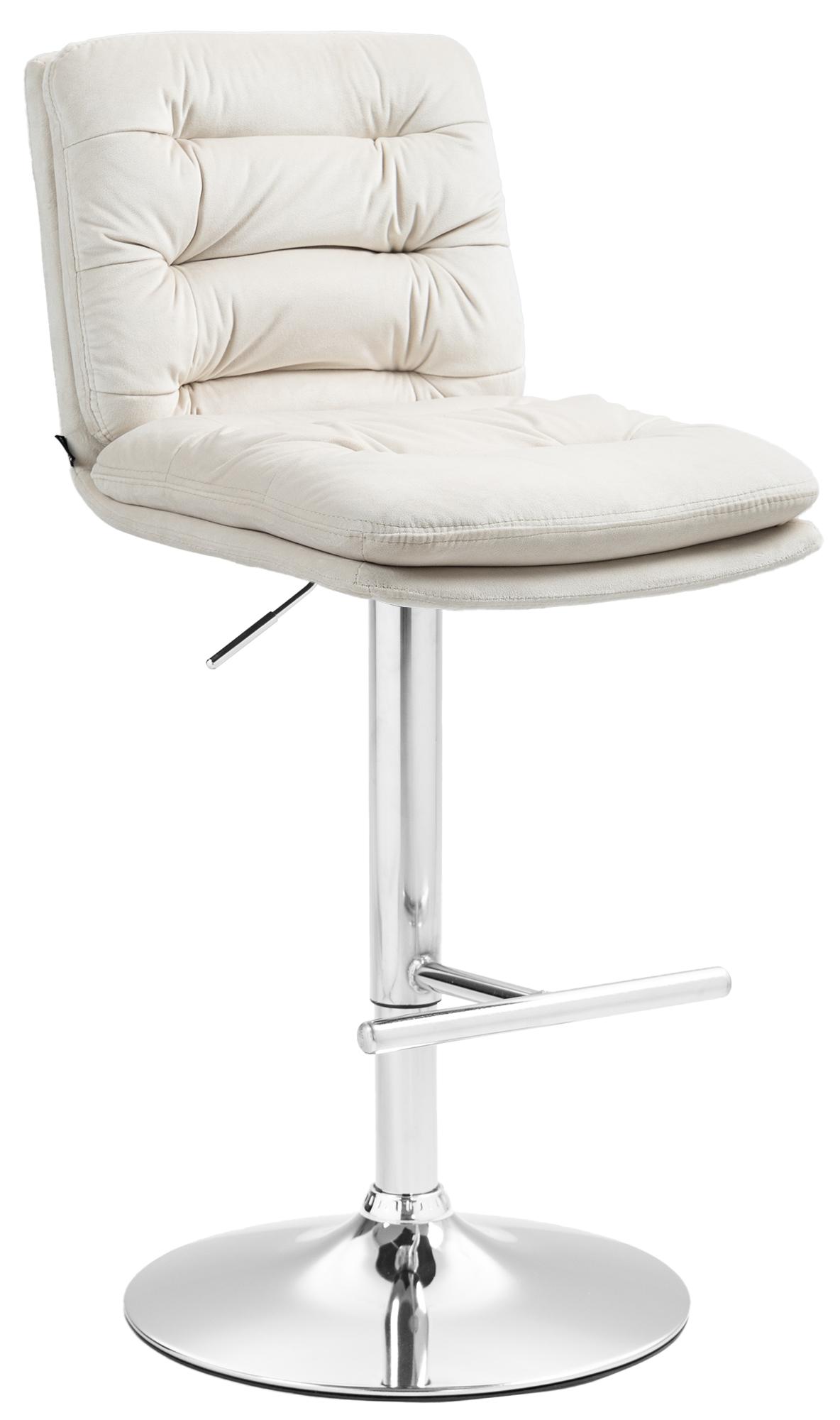 CLP Barhocker Damar mit Samtbezug I Barstuhl h&ouml;henverstellbar und drehbar I gepolsterter Tresenhocker mit Fu&szlig;st&uuml;tze und R&uuml;ckenlehne - Bild 1