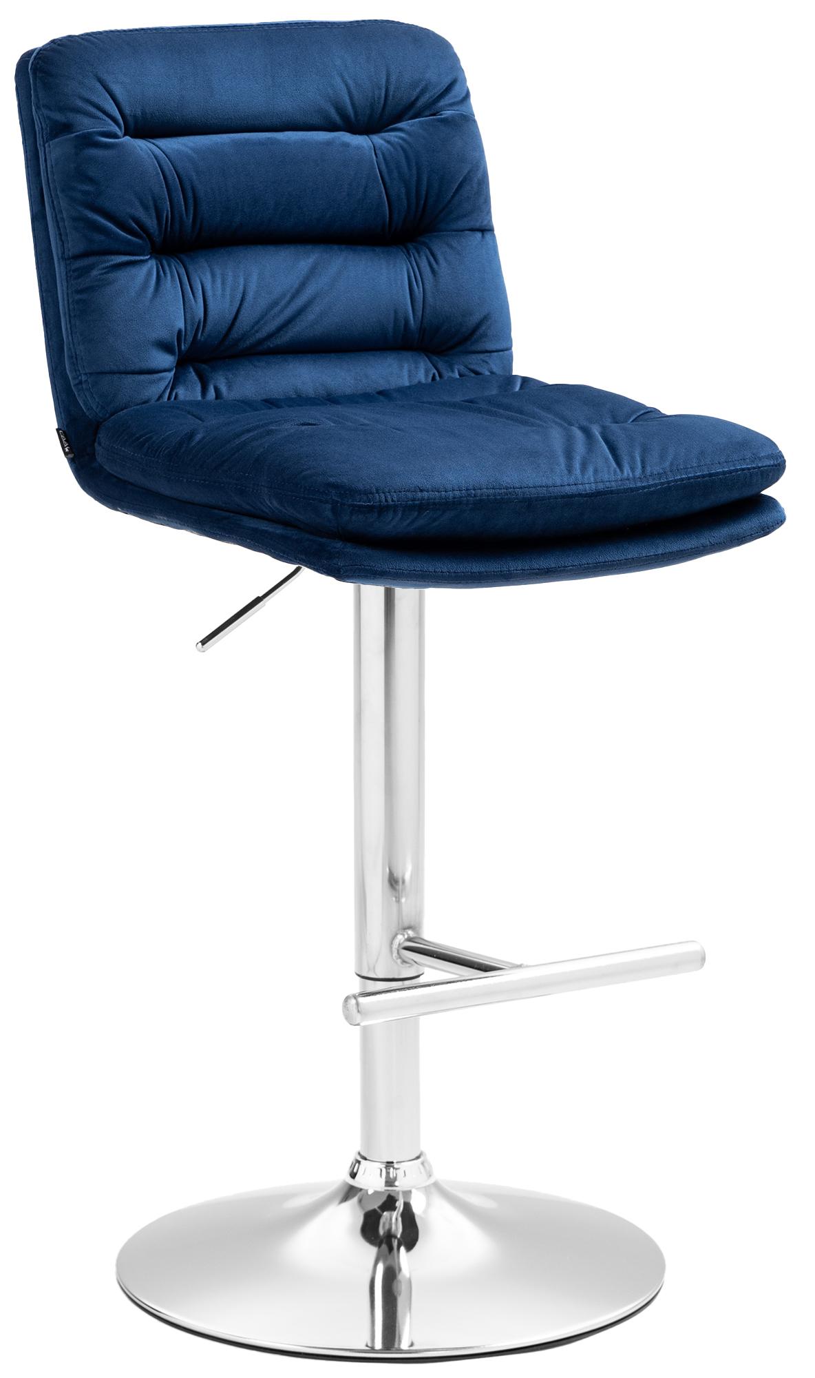 CLP Barhocker Damar mit Samtbezug I Barstuhl h&ouml;henverstellbar und drehbar I gepolsterter Tresenhocker mit Fu&szlig;st&uuml;tze und R&uuml;ckenlehne - Bild 1