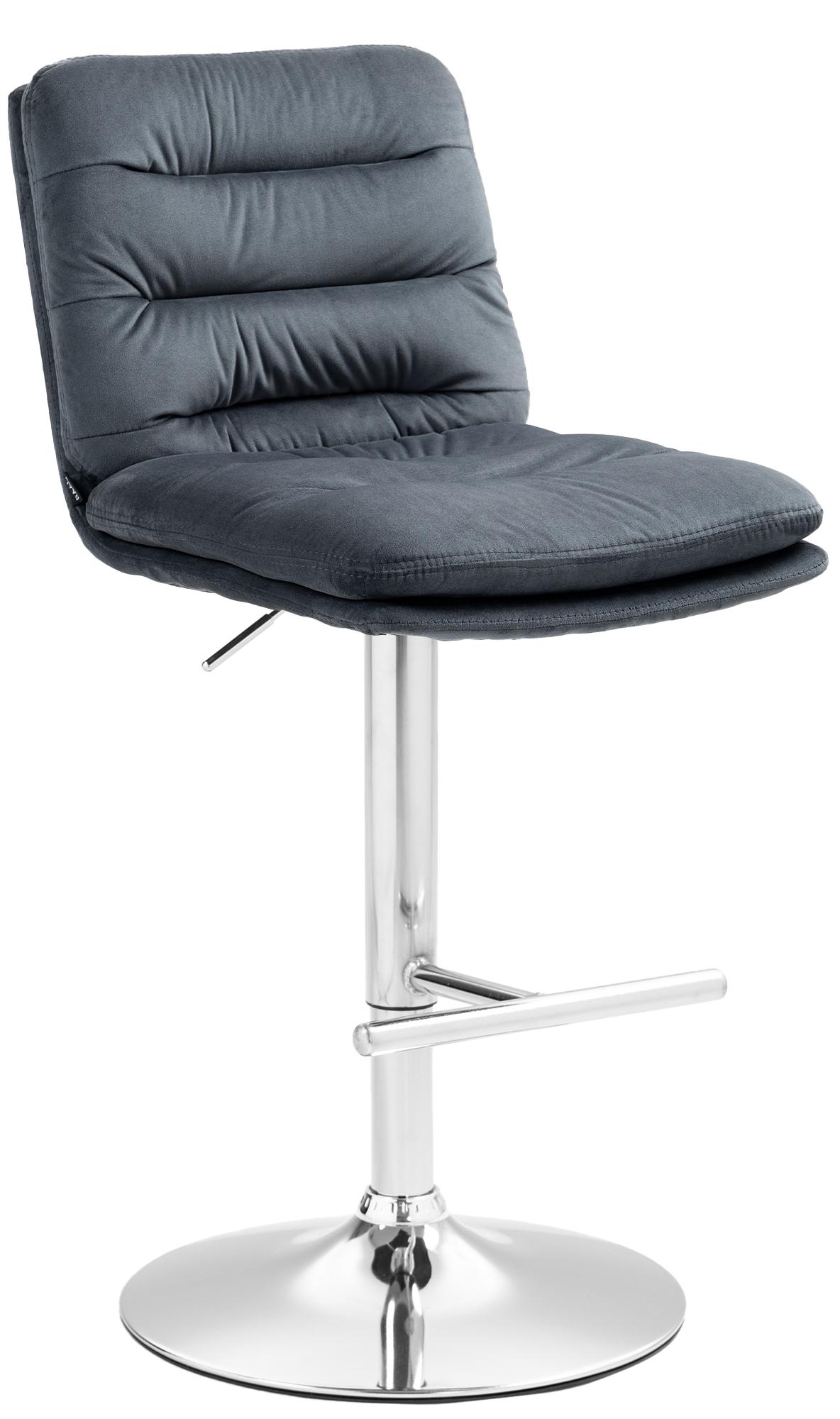 CLP Barhocker Damar mit Samtbezug I Barstuhl h&ouml;henverstellbar und drehbar I gepolsterter Tresenhocker mit Fu&szlig;st&uuml;tze und R&uuml;ckenlehne - Bild 1