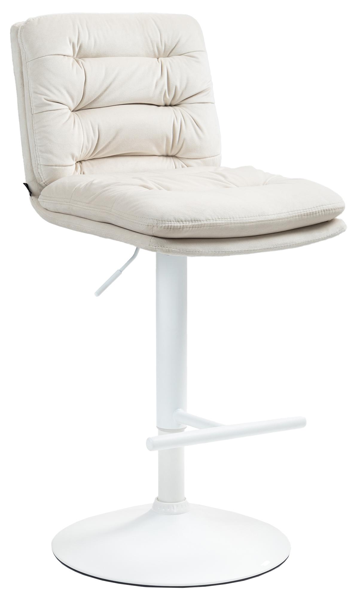 CLP Barhocker Damar mit Samtbezug I Barstuhl h&ouml;henverstellbar und drehbar I gepolsterter Tresenhocker mit Fu&szlig;st&uuml;tze und R&uuml;ckenlehne - Bild 1