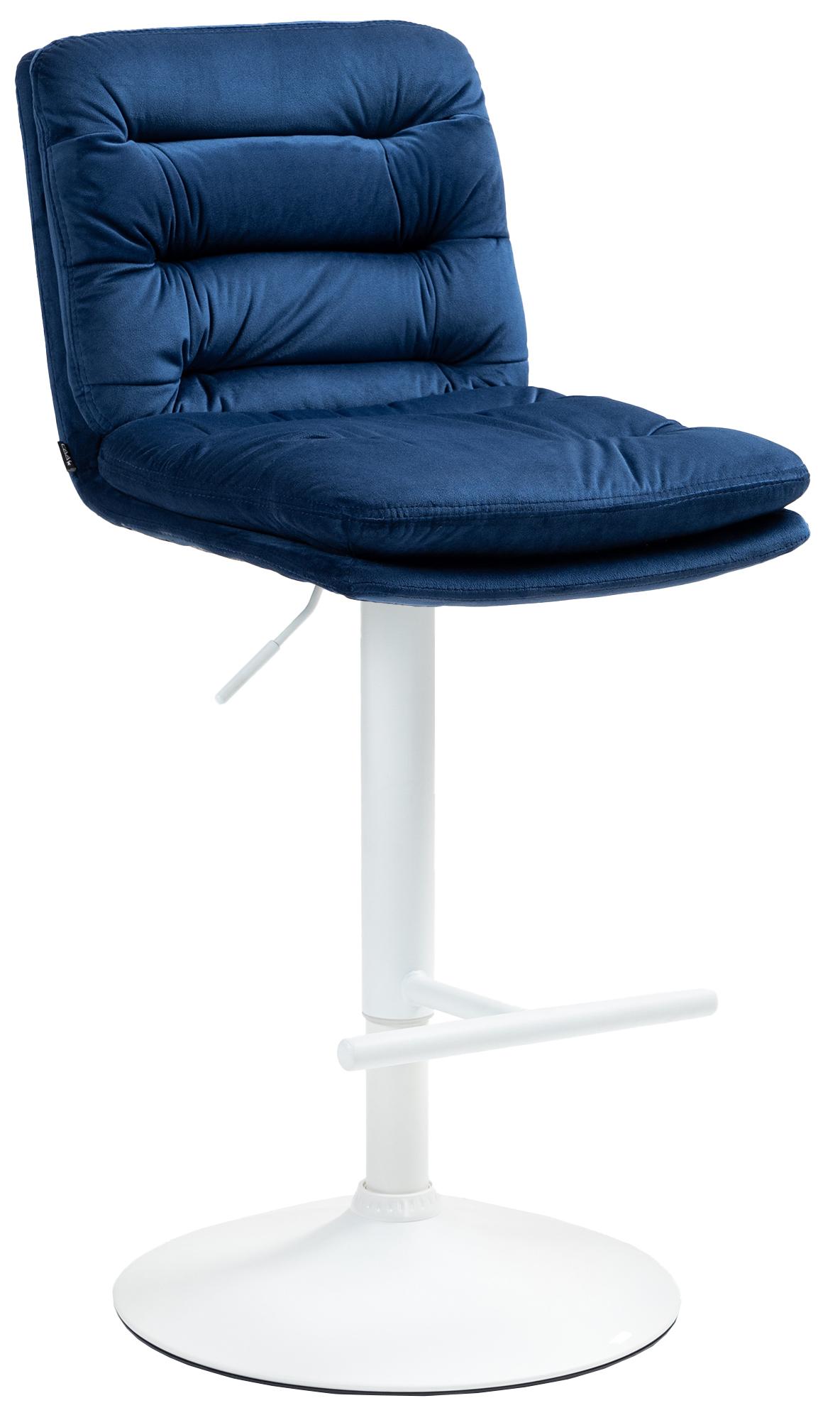 CLP Barhocker Damar mit Samtbezug I Barstuhl h&ouml;henverstellbar und drehbar I gepolsterter Tresenhocker mit Fu&szlig;st&uuml;tze und R&uuml;ckenlehne - Bild 1