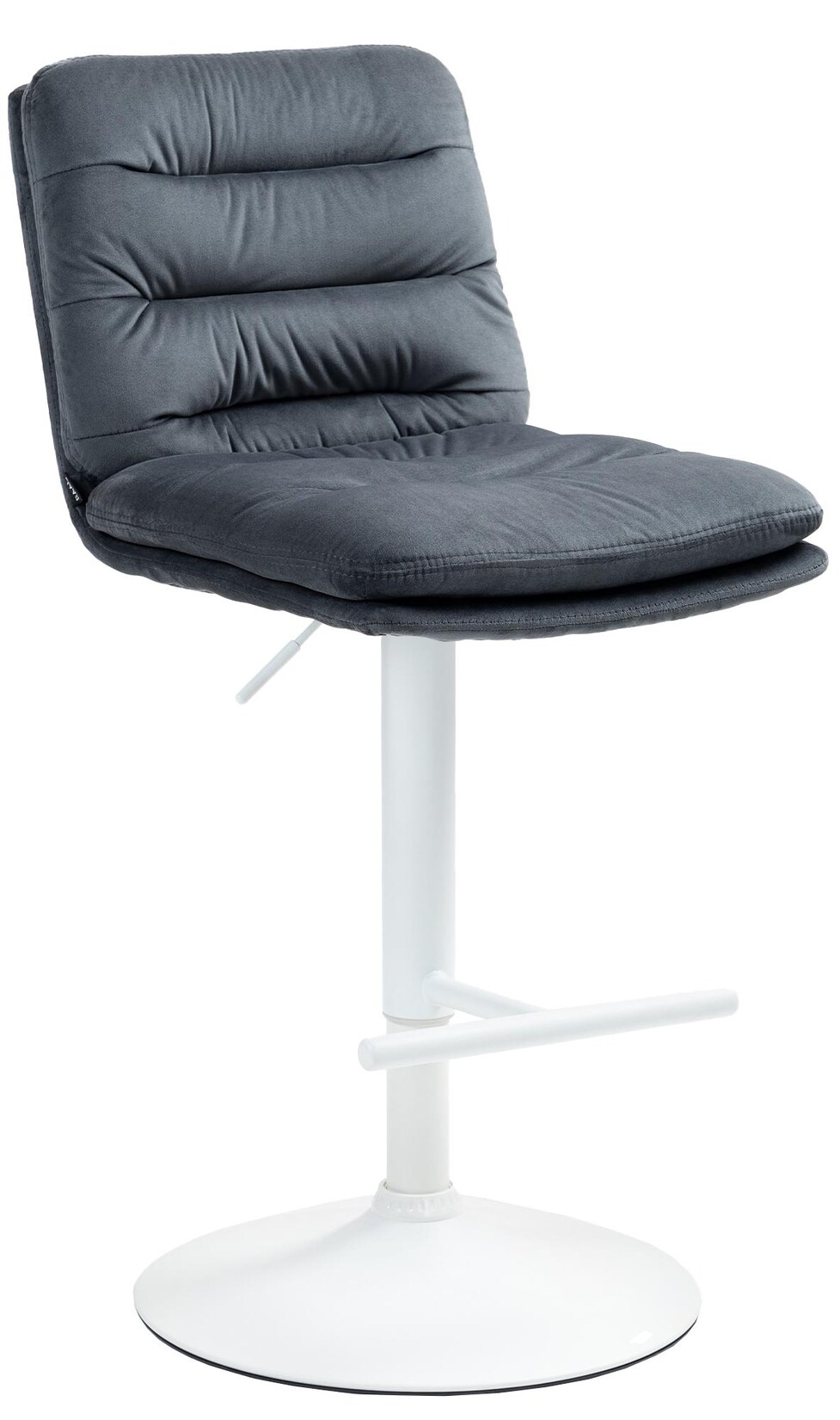 CLP Barhocker Damar mit Samtbezug I Barstuhl höhenverstellbar und drehbar I gepolsterter Tresenhocker mit Fußstütze und Rückenlehne | 04251756498351