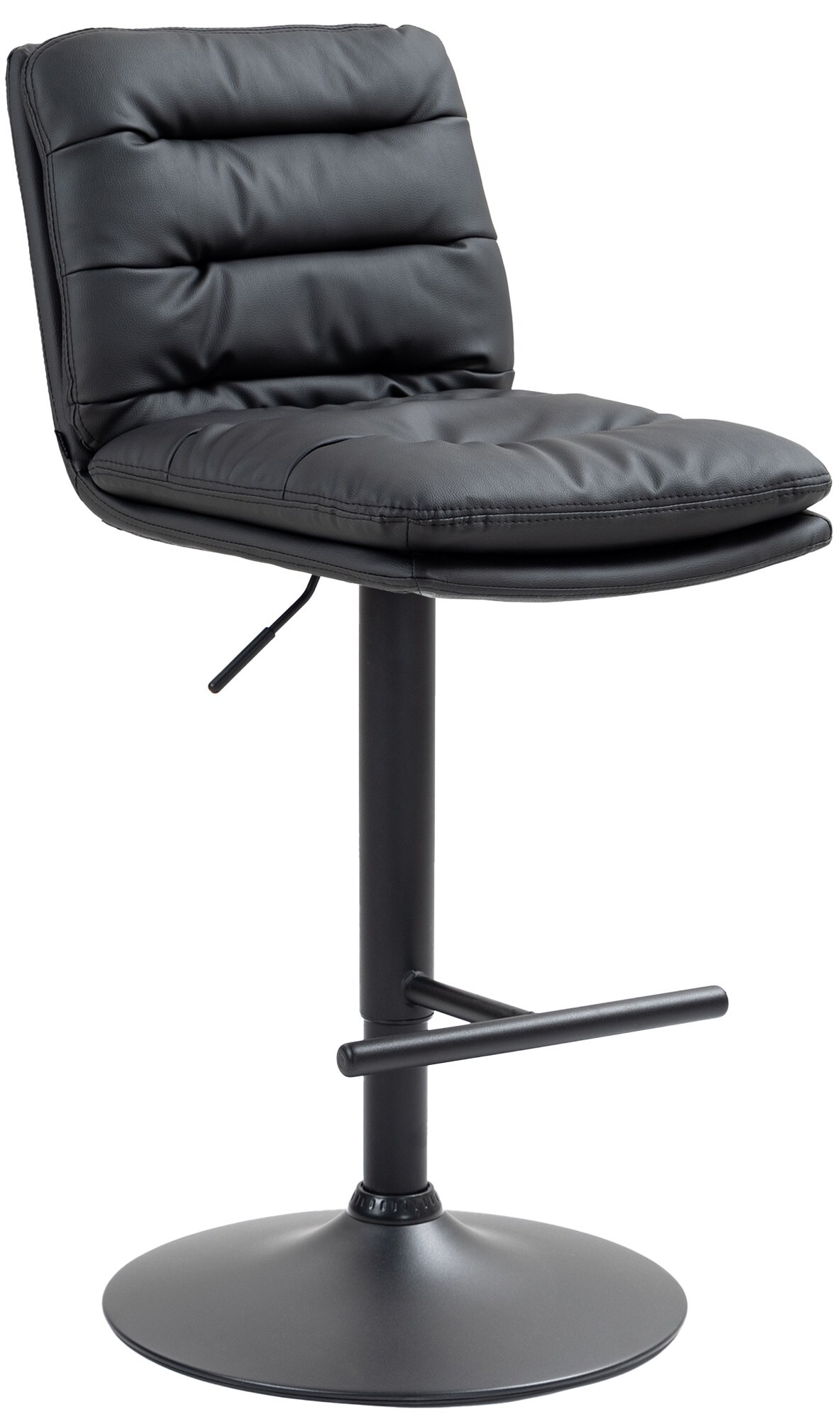 CLP Barhocker Damar mit Kunstlederbezug I Barstuhl h&ouml;henverstellbar und drehbar I gepolsterter Tresenhocker mit Fu&szlig;st&uuml;tze und R&uuml;ckenlehne - Bild 1