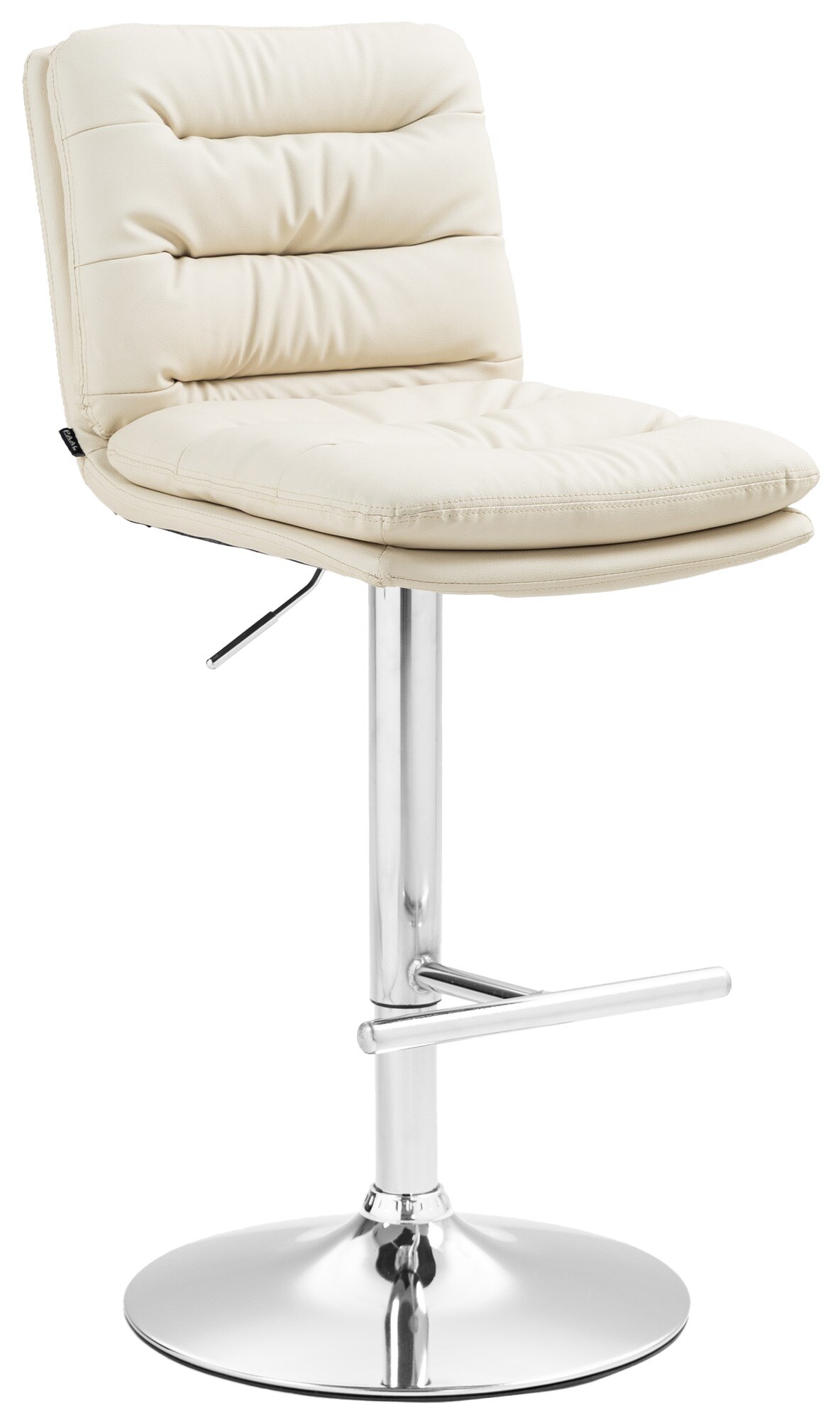 CLP Barhocker Damar mit Kunstlederbezug I Barstuhl h&ouml;henverstellbar und drehbar I gepolsterter Tresenhocker mit Fu&szlig;st&uuml;tze und R&uuml;ckenlehne - Bild 1