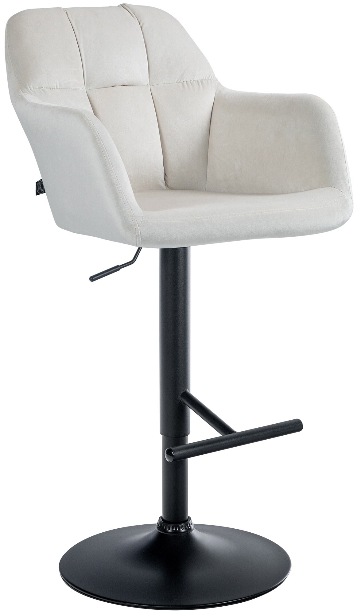 CLP Barhocker Natoma Samt I 360&deg; Drehbar, Metallgestell H&ouml;henverstellbar Mit Fu&szlig;st&uuml;tze I Tresenhocker Mit Gepolstertem Sitz Und R&uuml;cklehne - Bild 1
