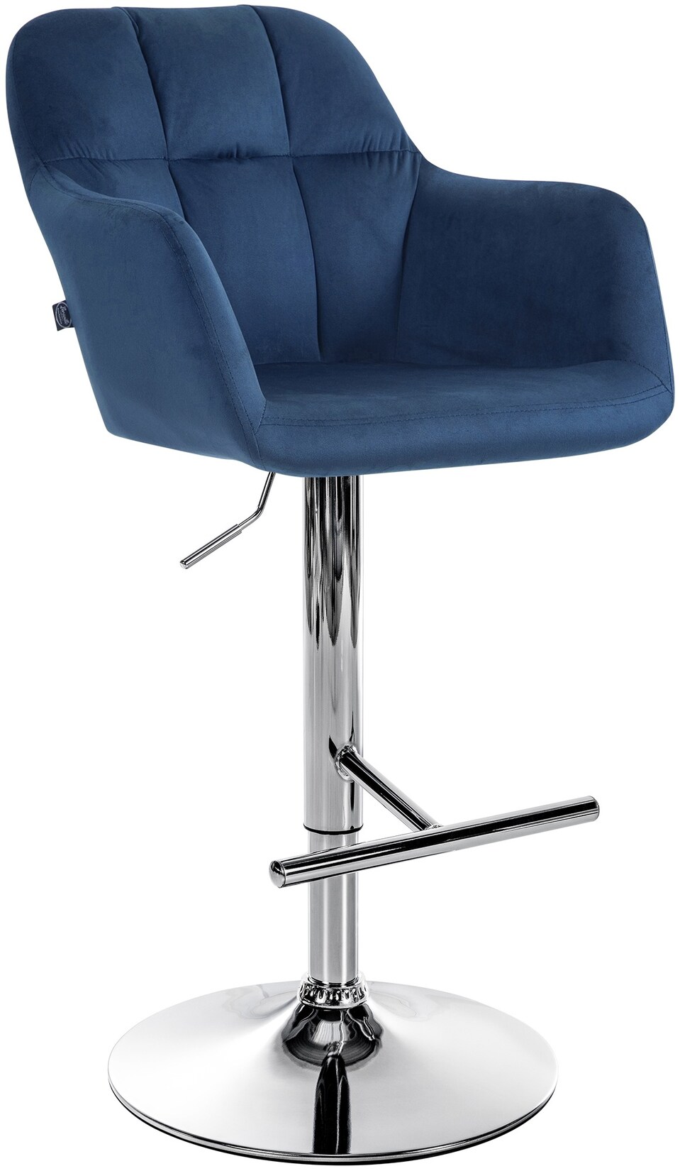 CLP Barhocker Natoma Samt I 360° Drehbar, Metallgestell Höhenverstellbar Mit Fußstütze I Tresenhocker Mit Gepolstertem Sitz Und Rücklehne