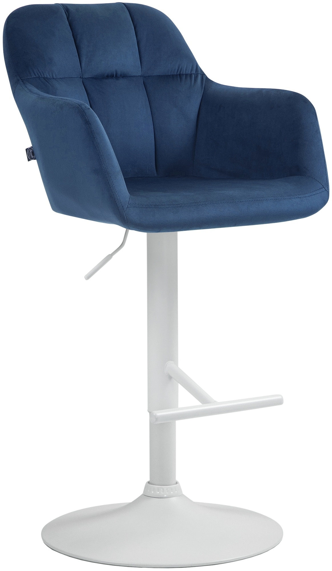 CLP Barhocker Natoma Samt I 360&deg; Drehbar, Metallgestell H&ouml;henverstellbar Mit Fu&szlig;st&uuml;tze I Tresenhocker Mit Gepolstertem Sitz Und R&uuml;cklehne - Bild 1