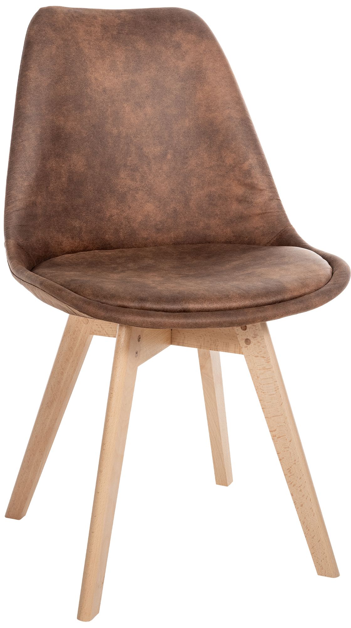 CLP Esszimmerstuhl Linares Kunststoff I Stoff I Samt I Cord I Lederoptik I Lehnstuhl Mit Holzgestell - Bild 1