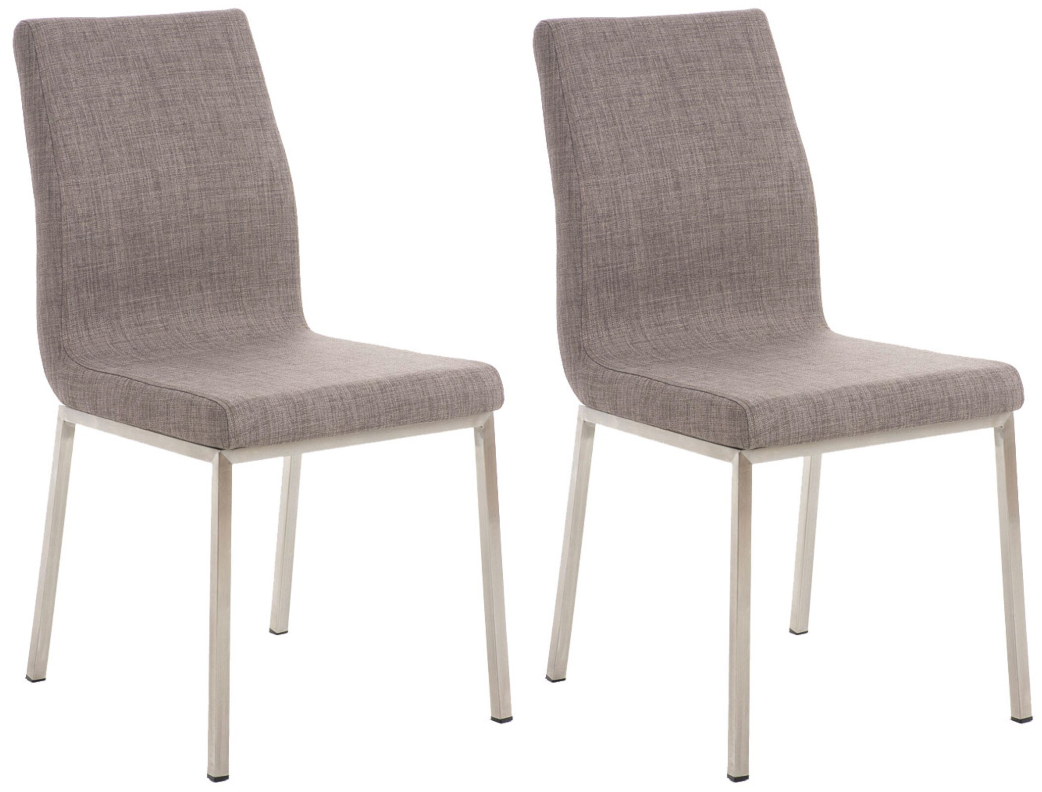 CLP 2er Set Esszimmerst&uuml;hle Colmar Mit Stoffsitz I Pflegeleichter Gepolsterter Lehnst&uuml;hle Mit Edelstahlgestell - Bild 1