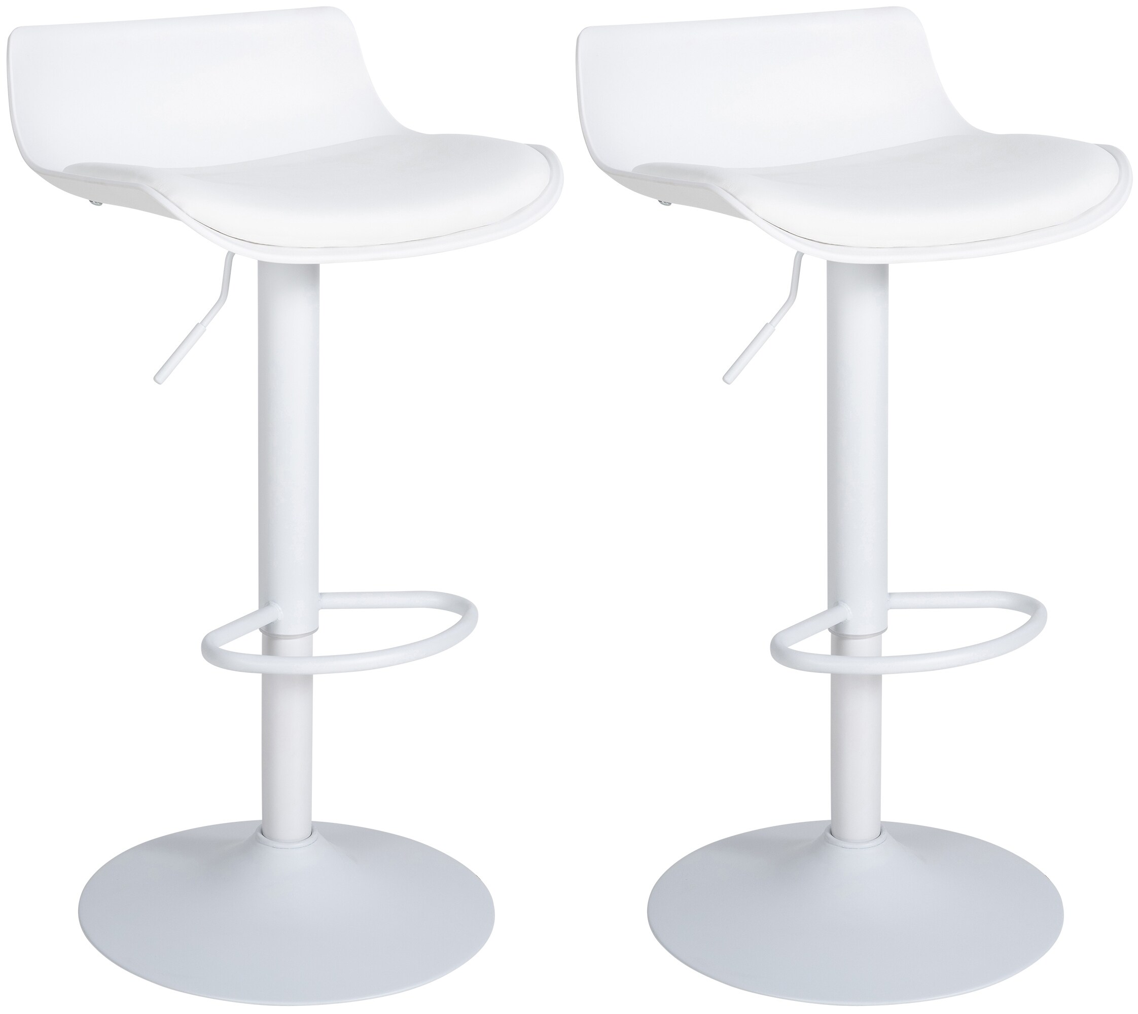 CLP 2er Set Barhocker Aveiro Kunstleder I Tresenst&uuml;hle H&ouml;henverstellbar Mit Trompetenfu&szlig;, Metallgestell & Bodenschoner - Bild 1