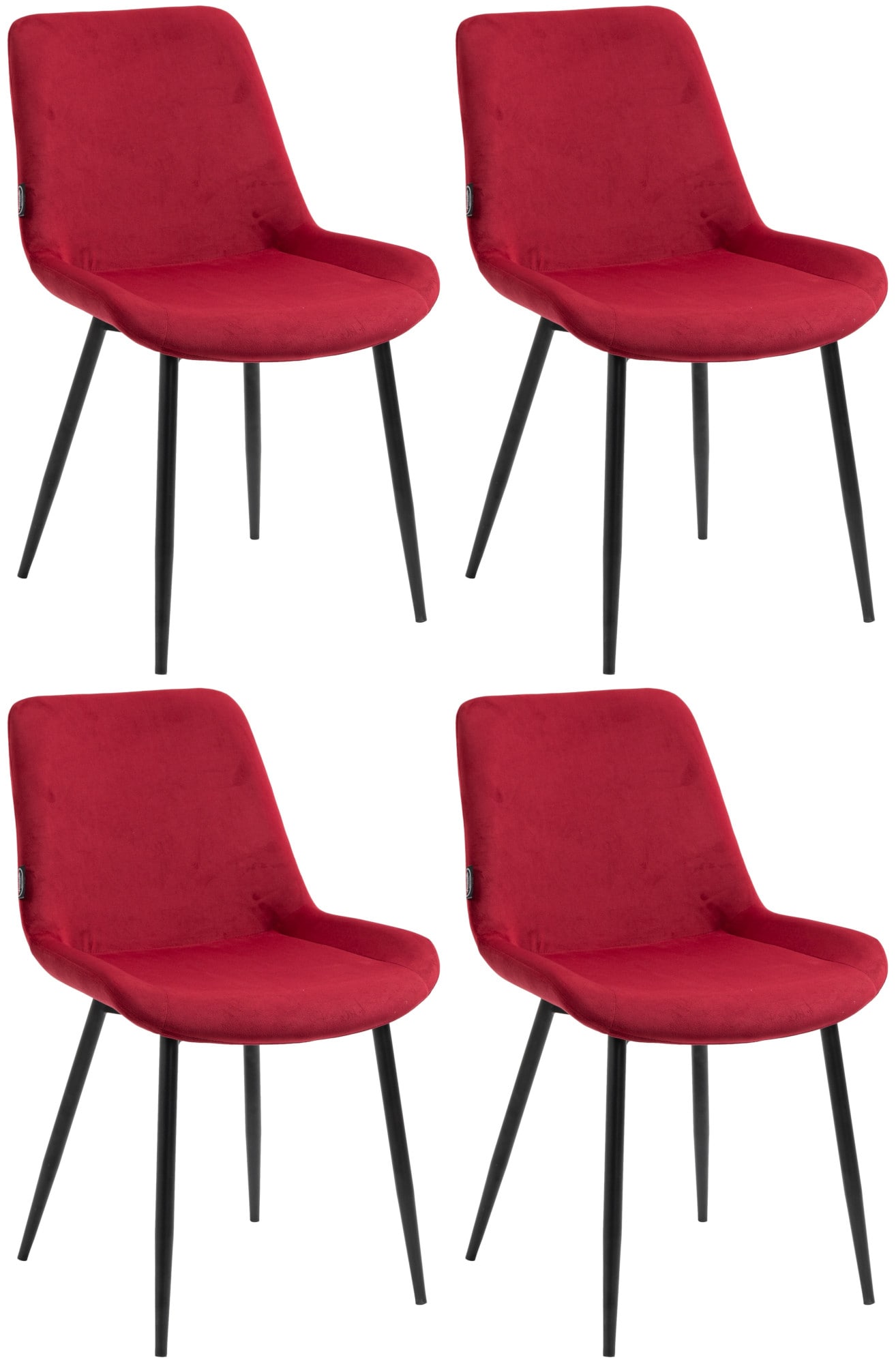 CLP 4er Set Esszimmerst&uuml;hle Victoria I Polsterst&uuml;hle Mit Samt-Bezug I Mit Bodenschonern - Bild 1