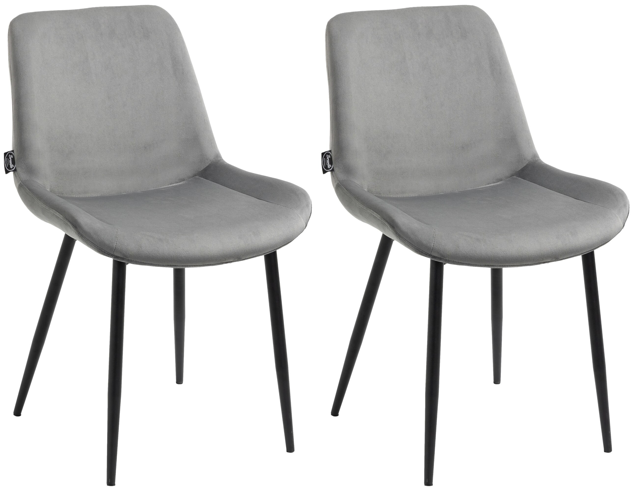 CLP 2er Set Esszimmerst&uuml;hle Victoria I Polsterst&uuml;hle Mit Samt-Bezug I Mit Bodenschonern - Bild 1