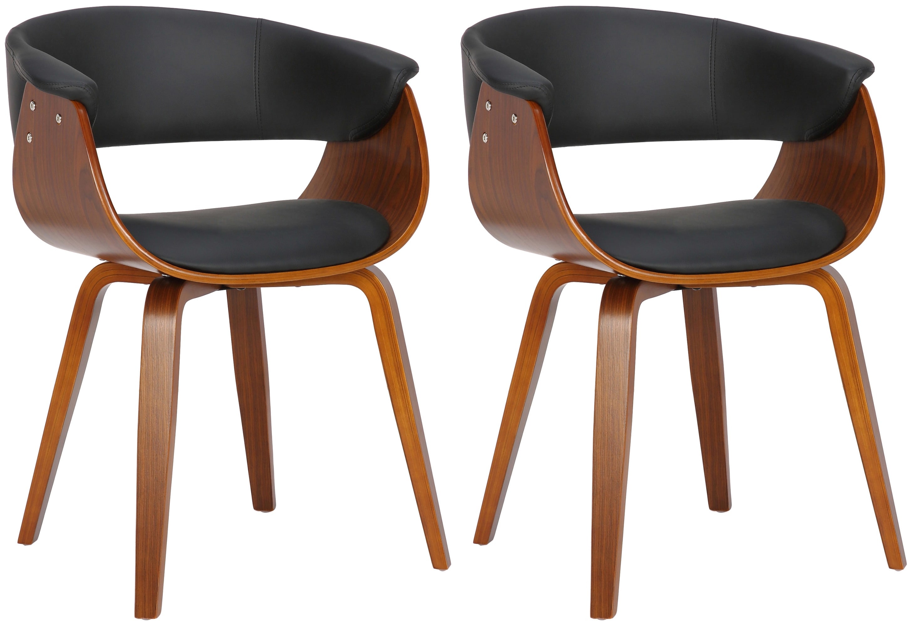 CLP 2er Set St&uuml;hle Bruce mit Kunstlederbezug I Sessel mit Polsterung, R&uuml;ckenlehne und Holzgestell | Bis 150 kg belastbar - Bild 1