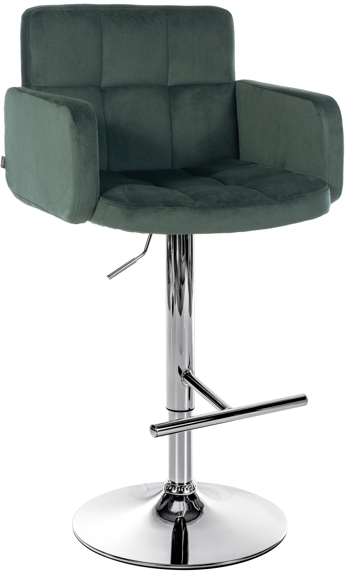 CLP Barhocker Los Angeles Samt | H&ouml;henverstellbarer Barstuhl Mit Drehbarem Sitz | Bistrohocker Mit Metallgestell Und Fu&szlig;st&uuml;tze - Bild 1