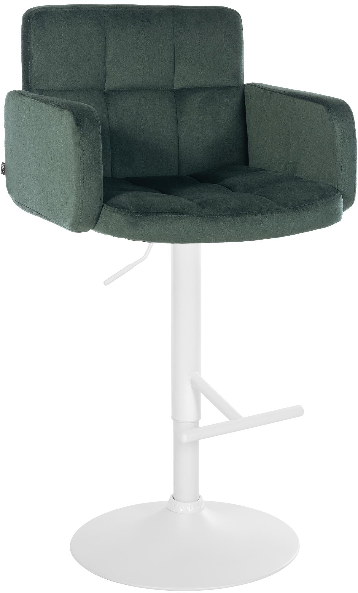 CLP Barhocker Los Angeles Samt | H&ouml;henverstellbarer Barstuhl Mit Drehbarem Sitz | Bistrohocker Mit Metallgestell Und Fu&szlig;st&uuml;tze - Bild 1