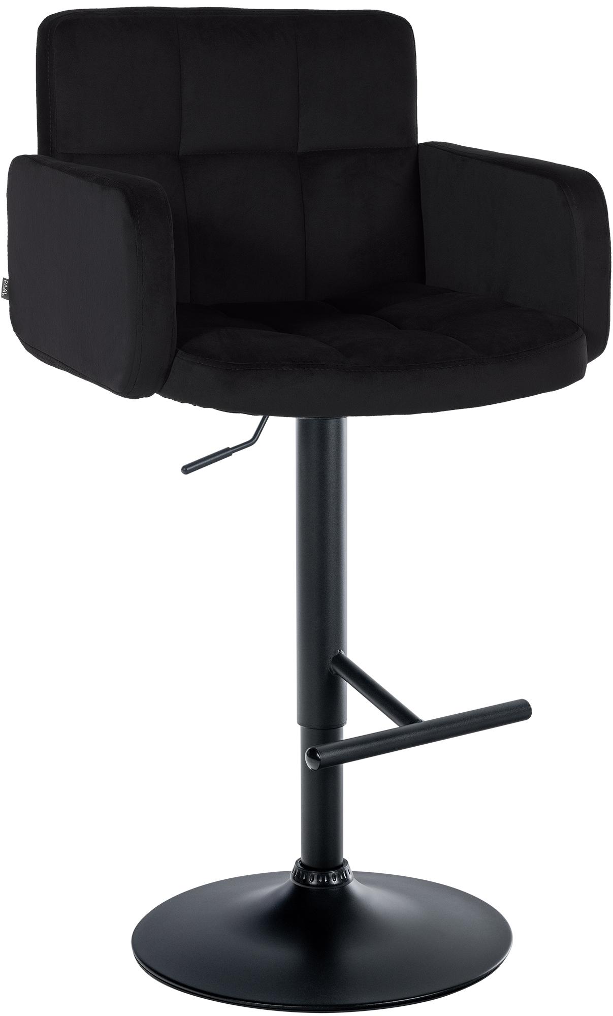 CLP Barhocker Los Angeles Samt | H&ouml;henverstellbarer Barstuhl Mit Drehbarem Sitz | Bistrohocker Mit Metallgestell Und Fu&szlig;st&uuml;tze - Bild 1