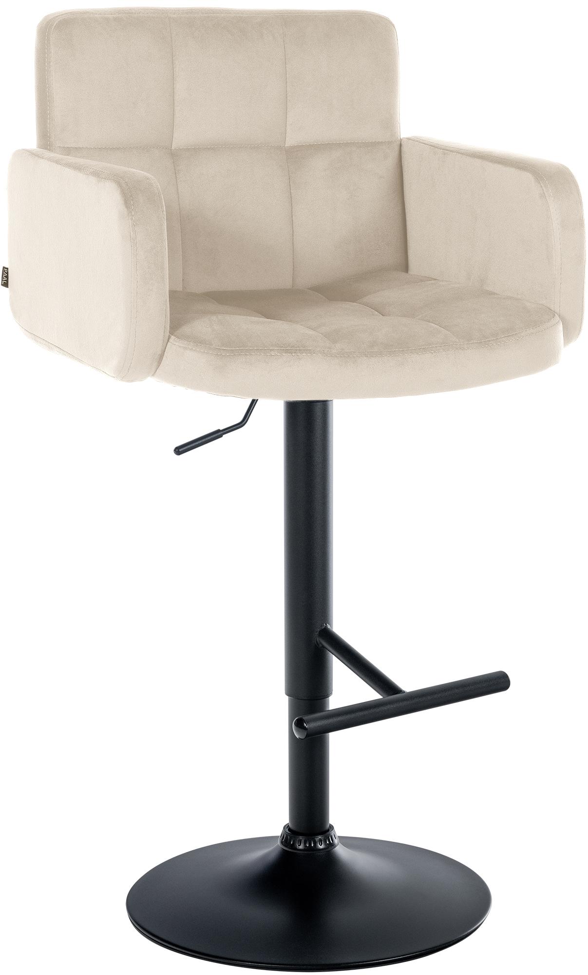 CLP Barhocker Los Angeles Samt | H&ouml;henverstellbarer Barstuhl Mit Drehbarem Sitz | Bistrohocker Mit Metallgestell Und Fu&szlig;st&uuml;tze - Bild 1