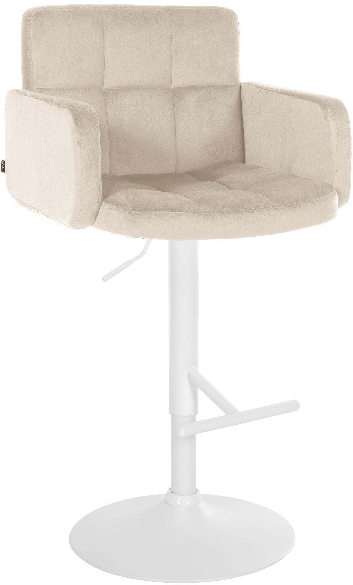 CLP Barhocker Los Angeles Samt | H&ouml;henverstellbarer Barstuhl Mit Drehbarem Sitz | Bistrohocker Mit Metallgestell Und Fu&szlig;st&uuml;tze - Bild 1