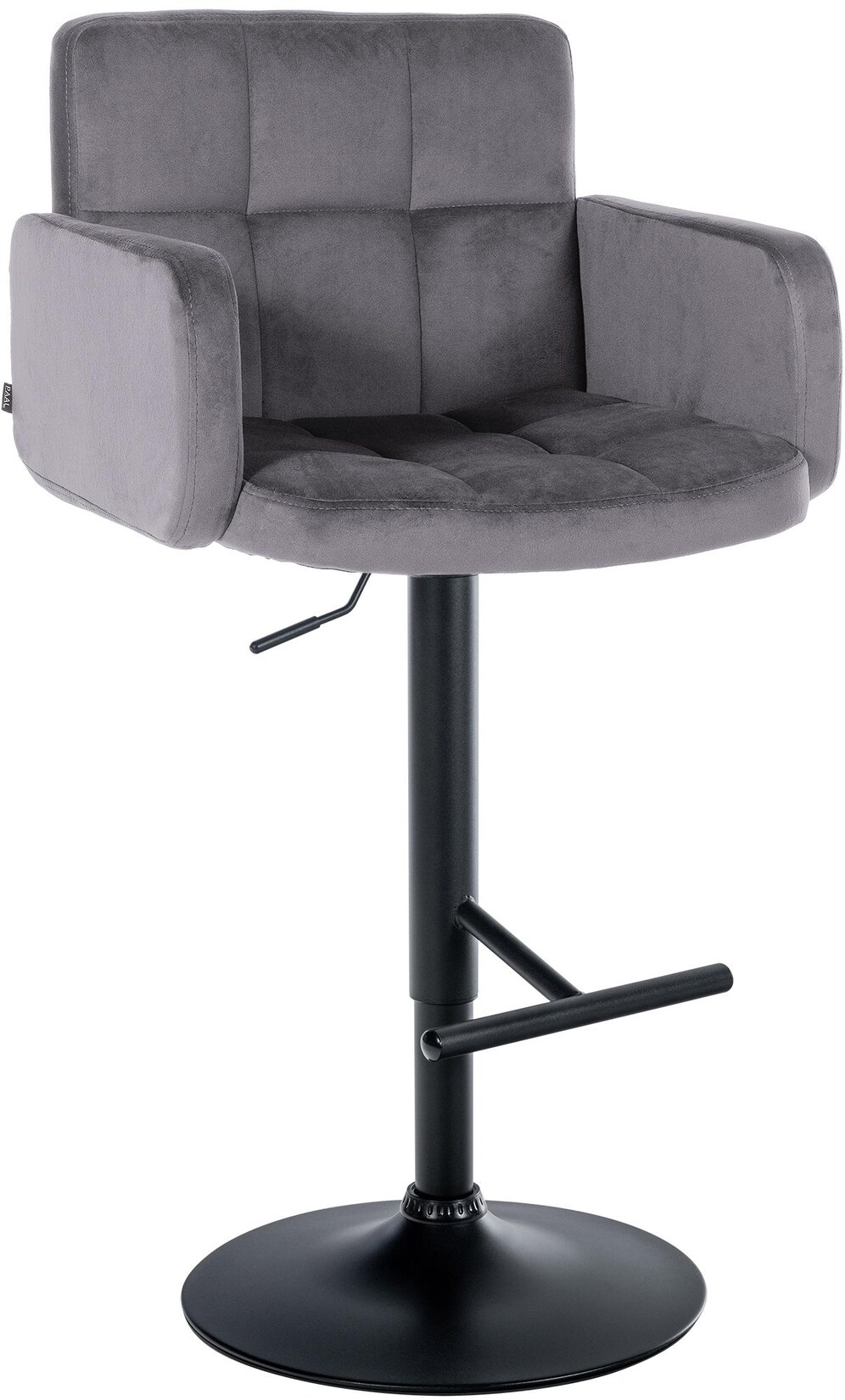 CLP Barhocker Los Angeles Samt   Höhenverstellbarer Barstuhl Mit Drehbarem Sitz   Bistrohocker Mit Metallgestell Und Fußstütze | 04255716301897